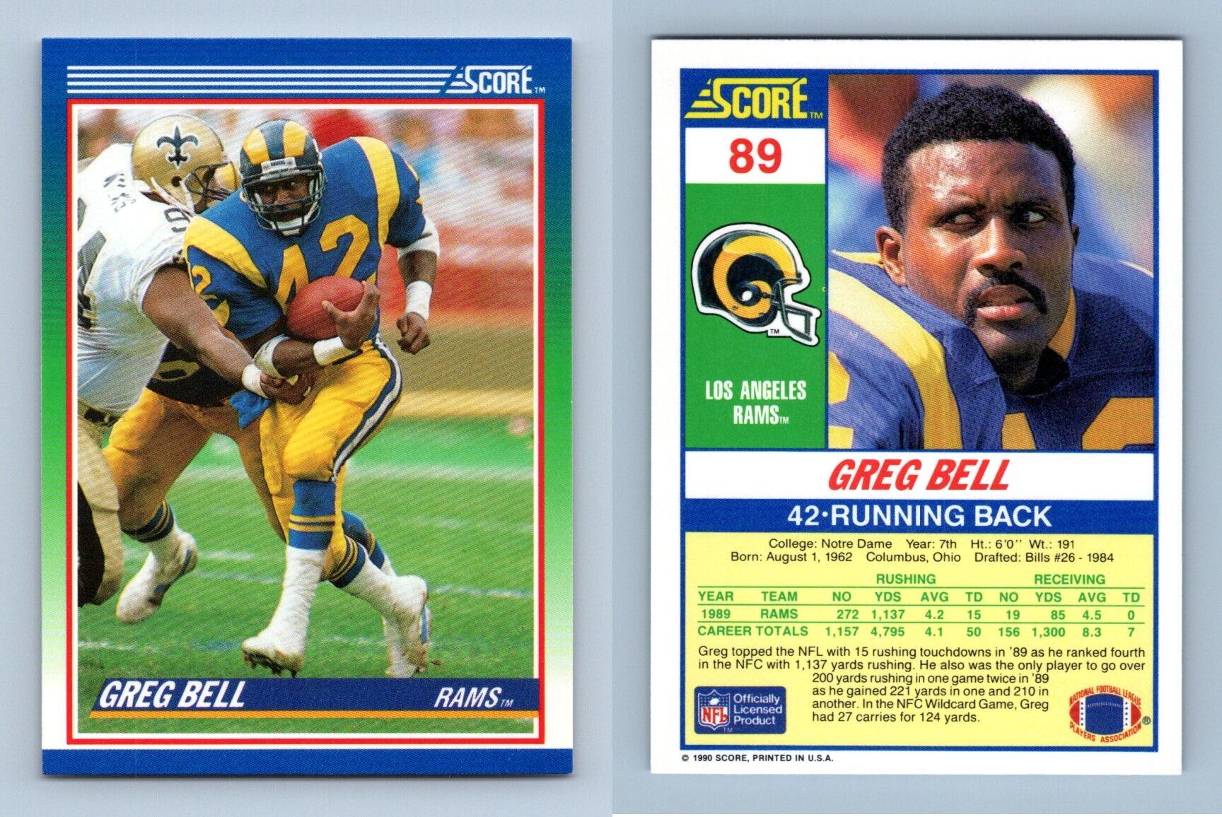 : 1990 Score Football #89 Greg Bell Los Angeles Rams