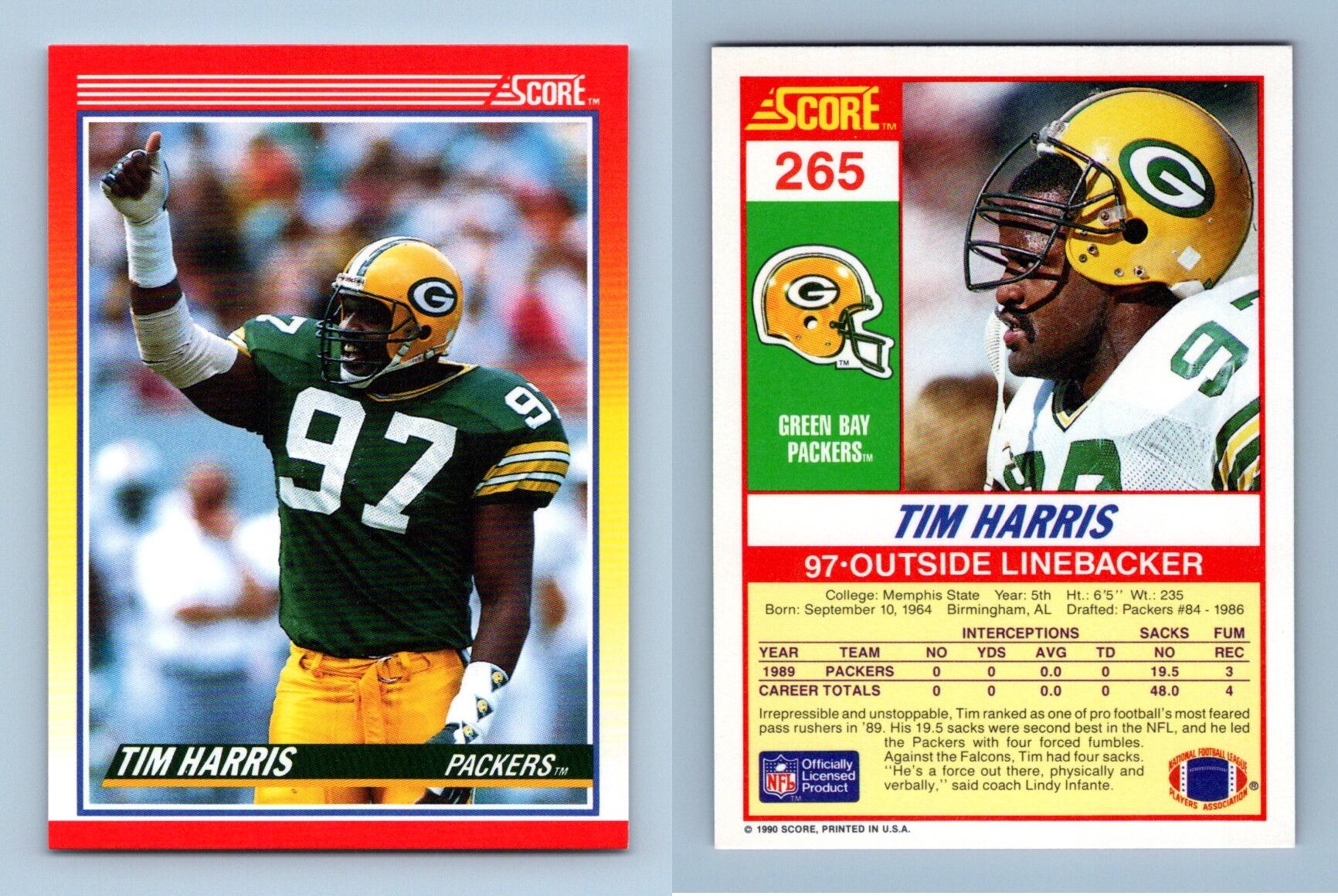 Tim Harris - Packers #265 Score 1990 NFL Football Trading Card