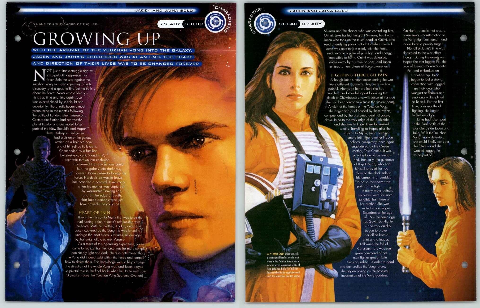 Growing Up #SOL39-40 Jacen & Jaina - Characters - Star Wars Fact File Page