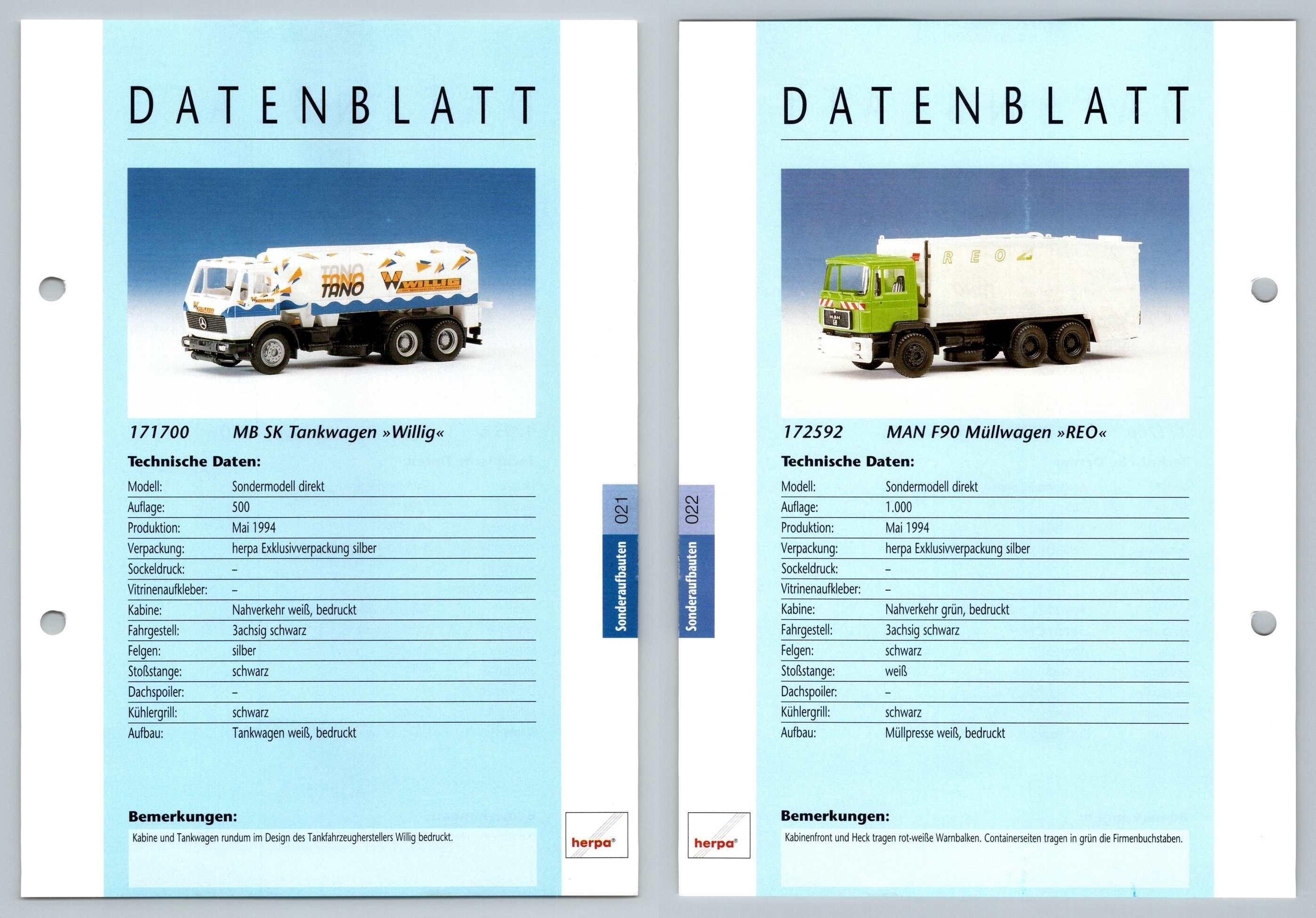 Mb Sk Tankwagen Man F90 Mullwagen 21 2 Sonderaufbauten Datenblatt