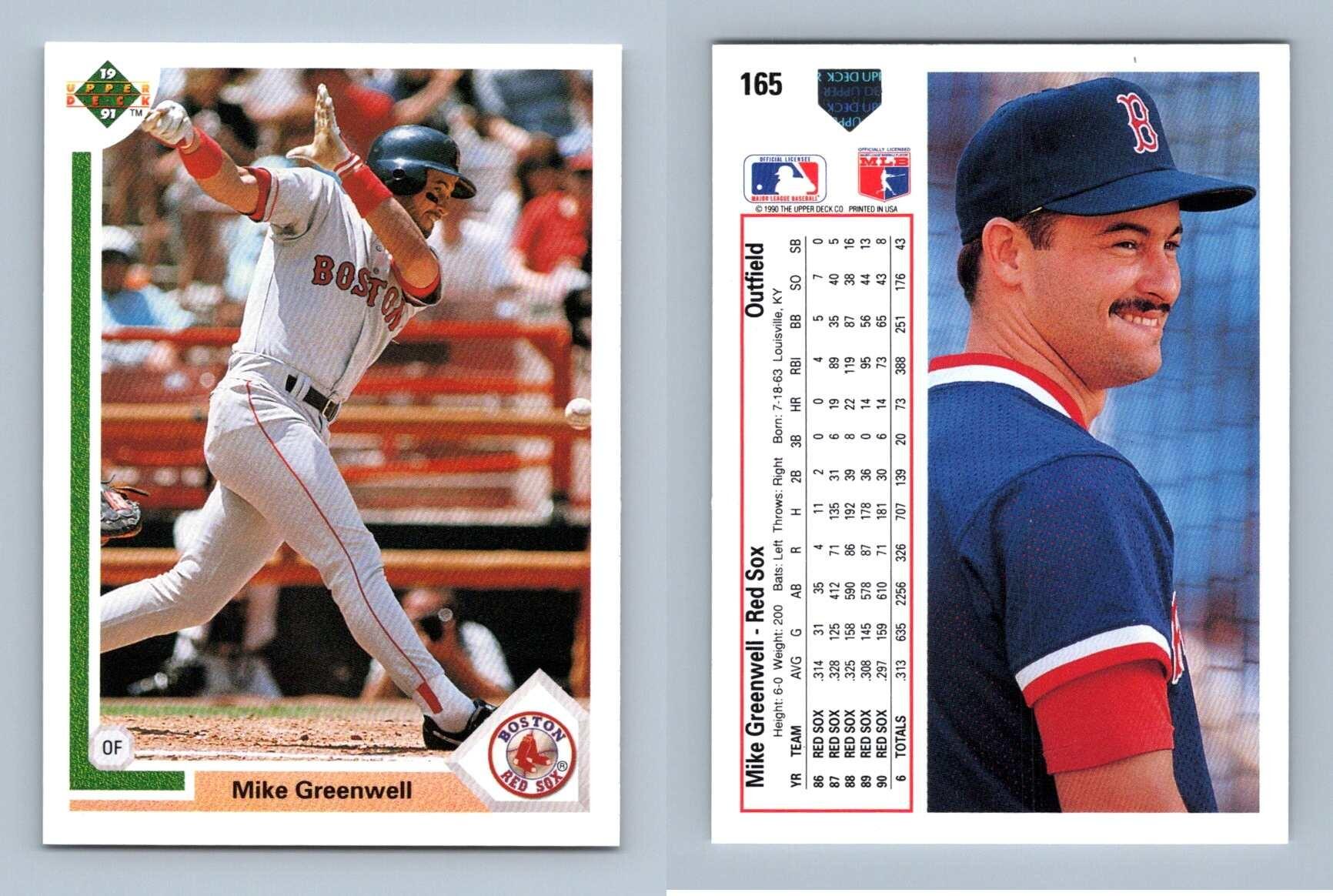 Mike Greenwell - Red Sox #165 Upper Deck 1991 Baseball Trading Card