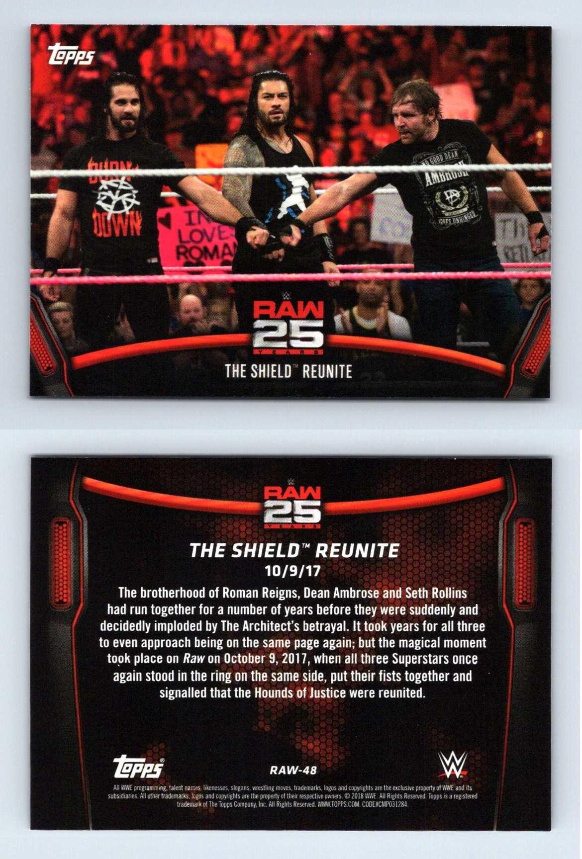 The Shield Reunite #RAW-48 WWE Then Now Forever 2018 Topps 25 Years Of ...