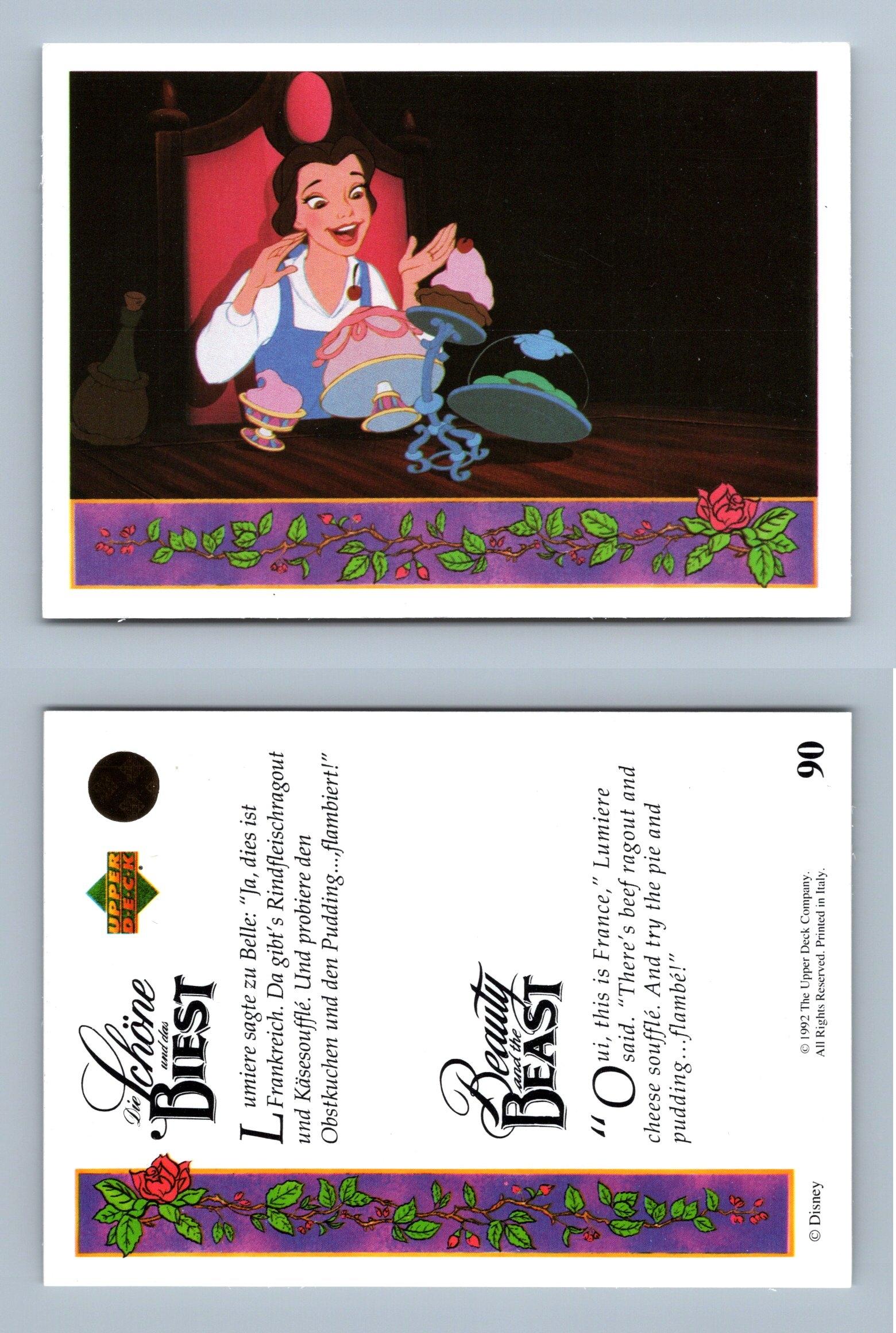 Beauty And The Beast 90 Upper Deck 1992 Disney Trading Card