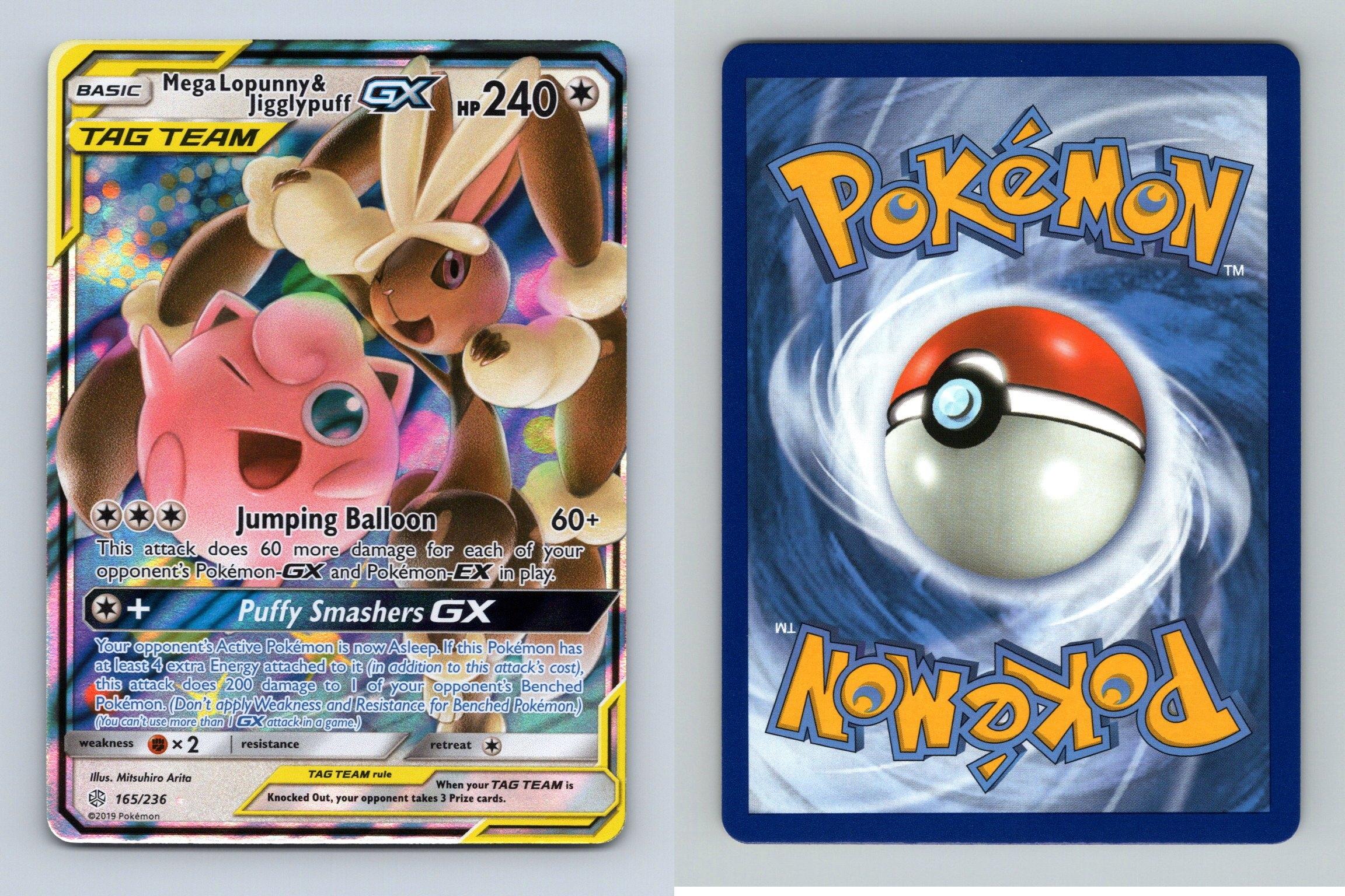 Mega Lopunny & Jigglypuff GX 165/236 Cosmic Eclipse Ultra Rare Tag