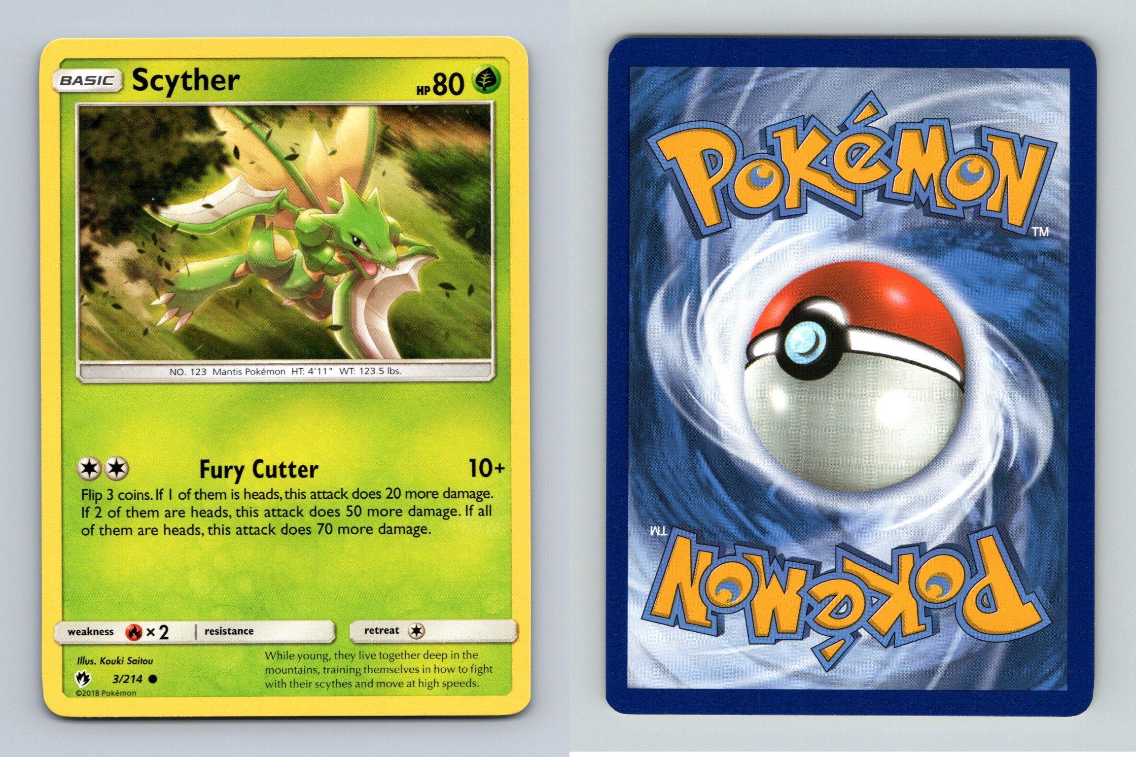 Scyther 3/214 Sun & Moon Lost Thunder Common Pokemon 2018 TCG Card