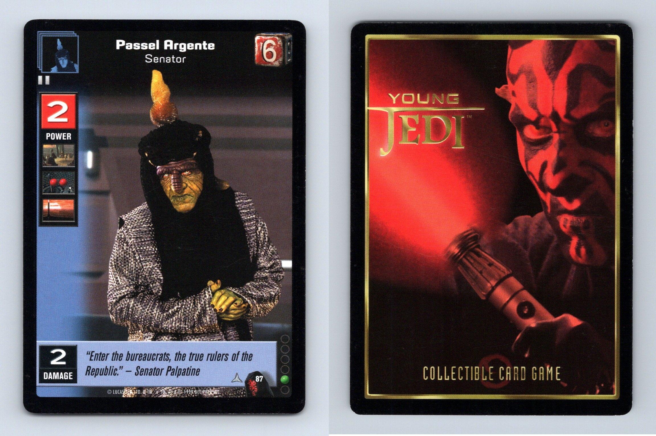 Passel Argente #87 Young Jedi Menace Of Darth Maul 1999 DS Common CCG Card