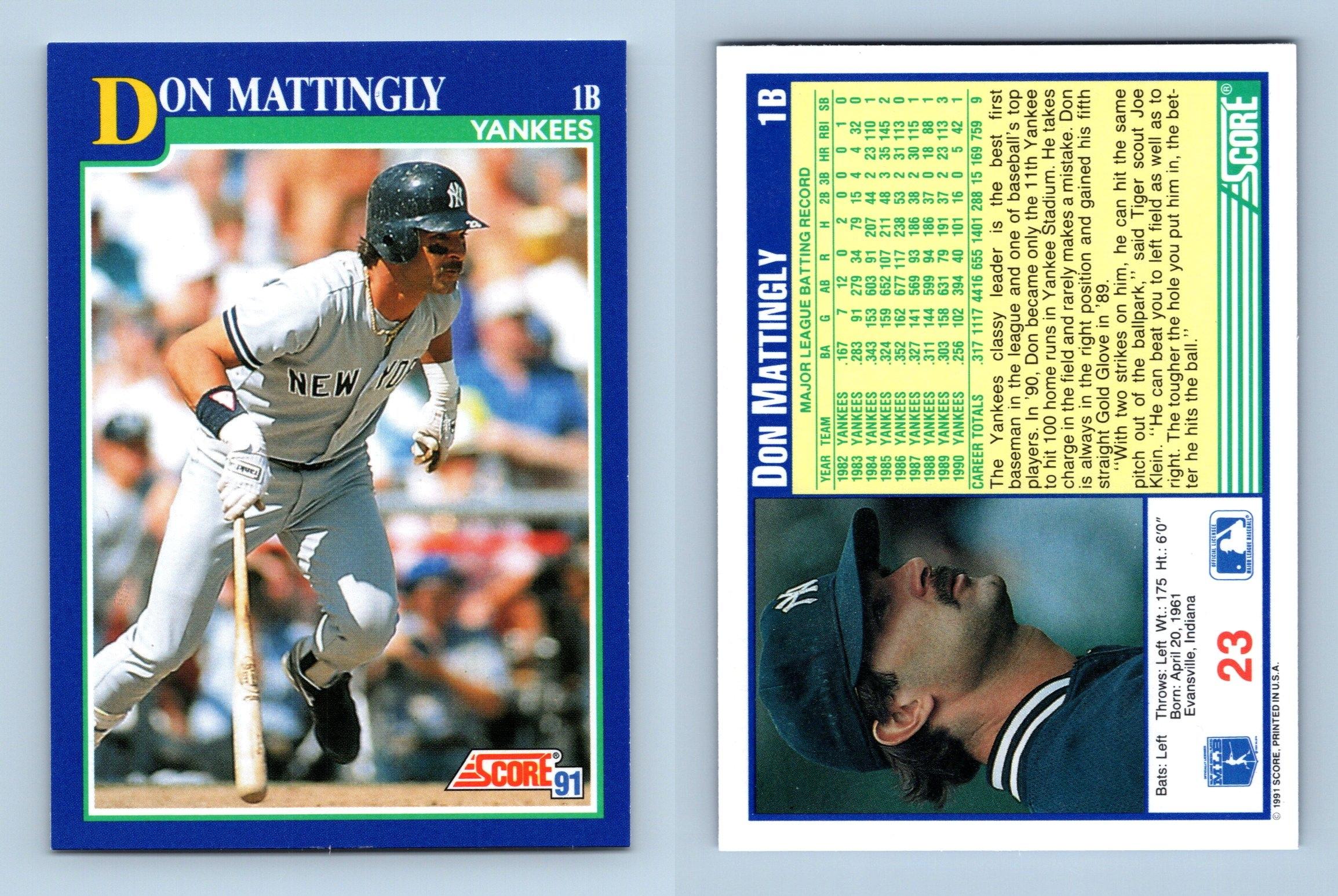 Don Mattingly - Yankees #23 Score 1991 Baseball Trading Card