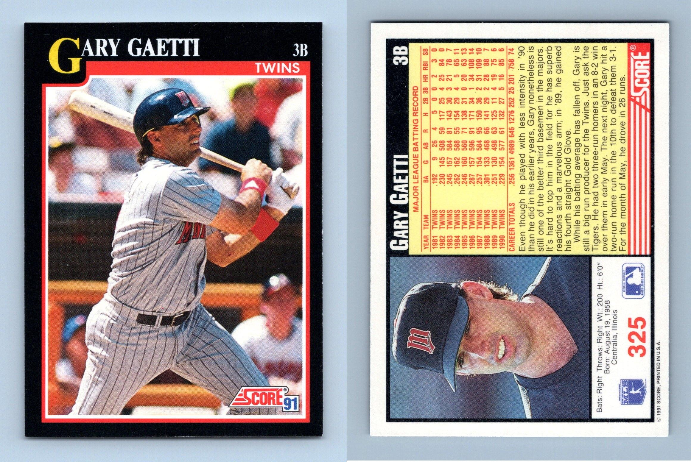 Gary Gaetti - Twins #325 Score 1991 Baseball Trading Card