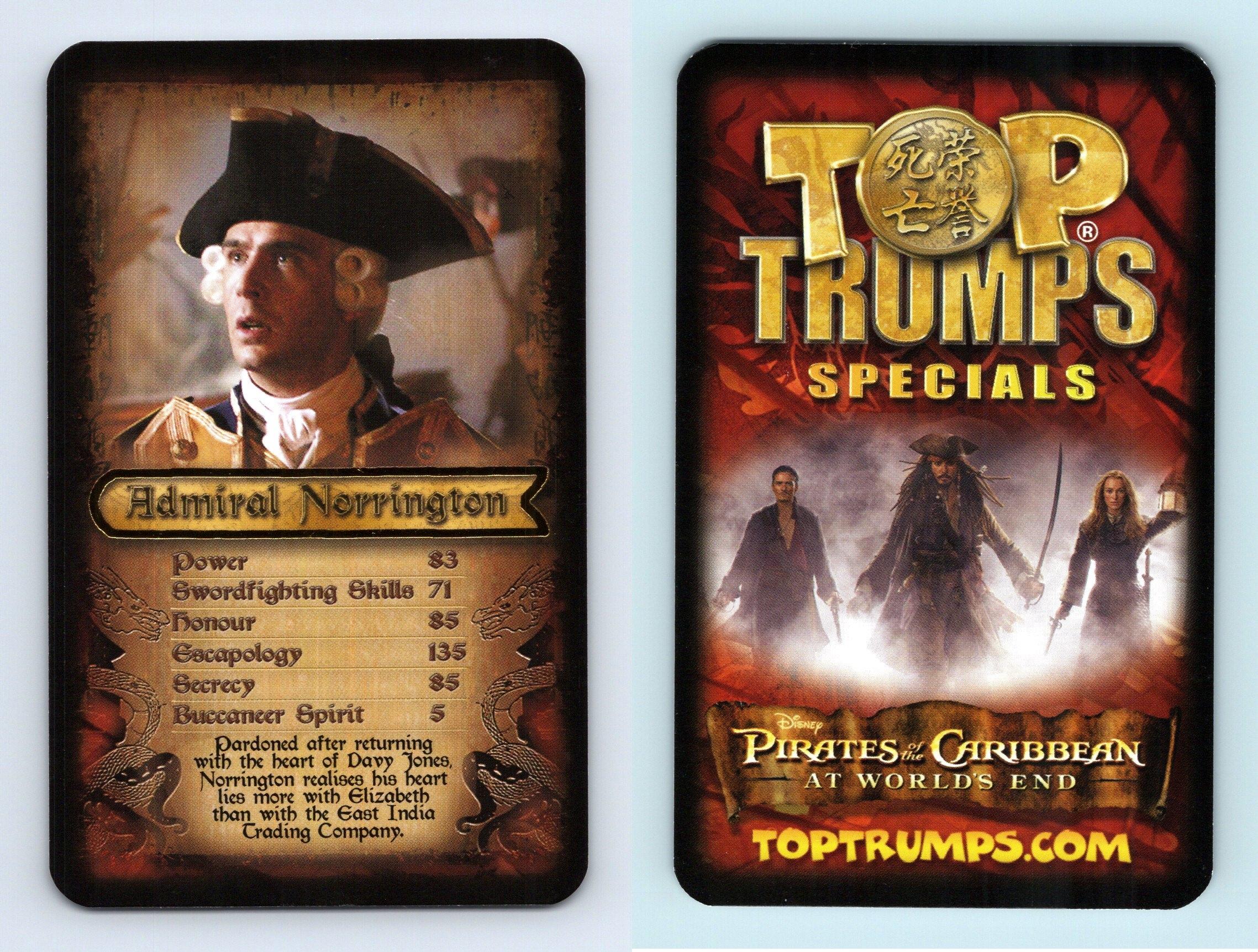 Cotton - Pirates Of The Caribbean At Worlds End 2007 Top Trumps Card