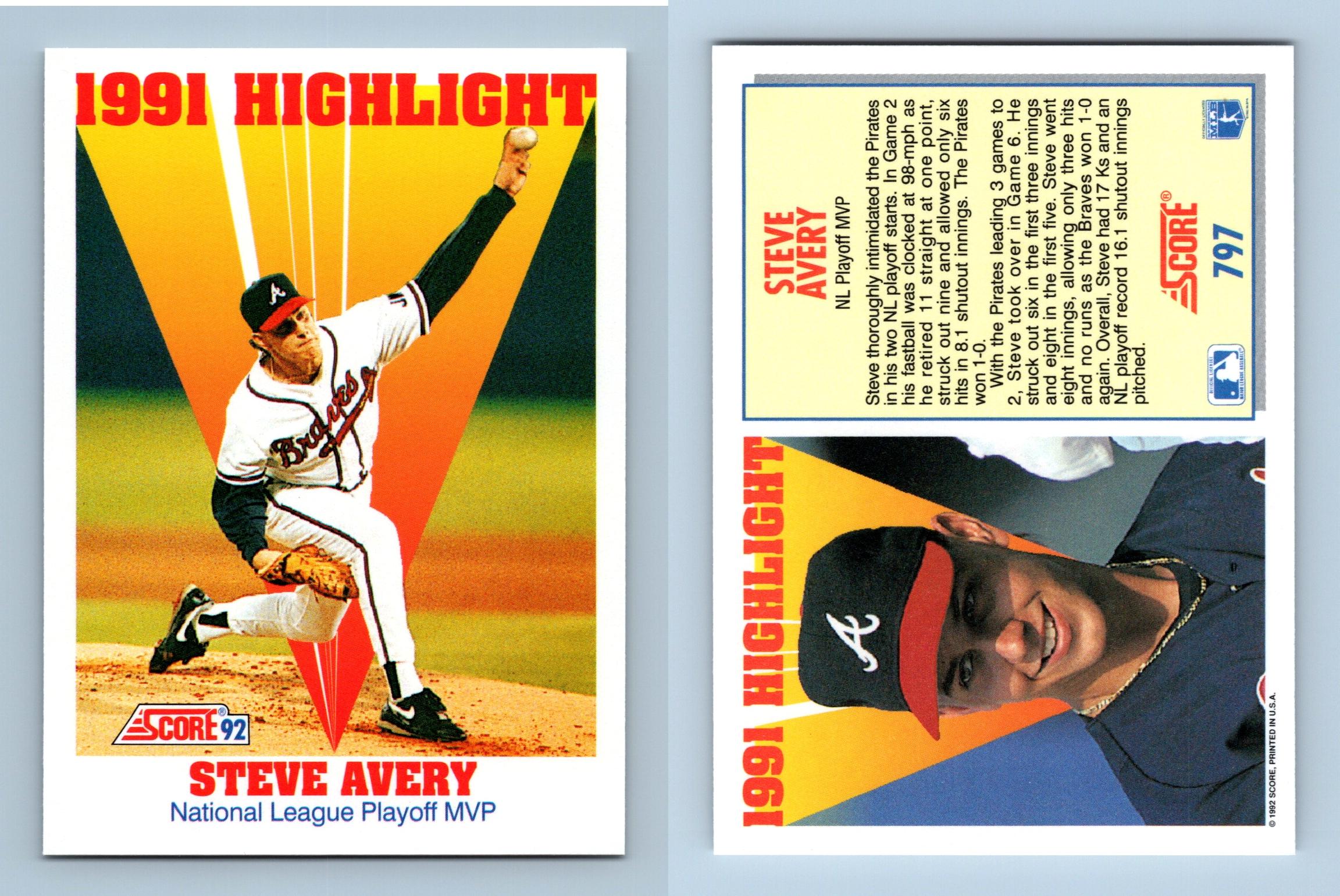 STEVE AVERY 1991 baseball card