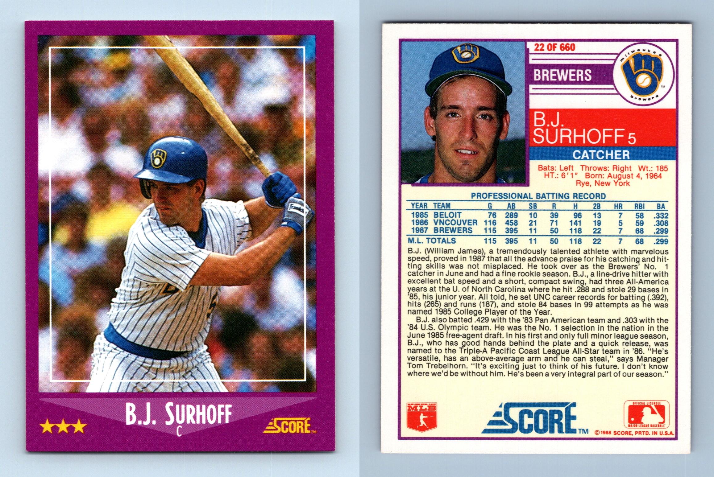 B.J. Surhoff - Trading/Sports Card Signed