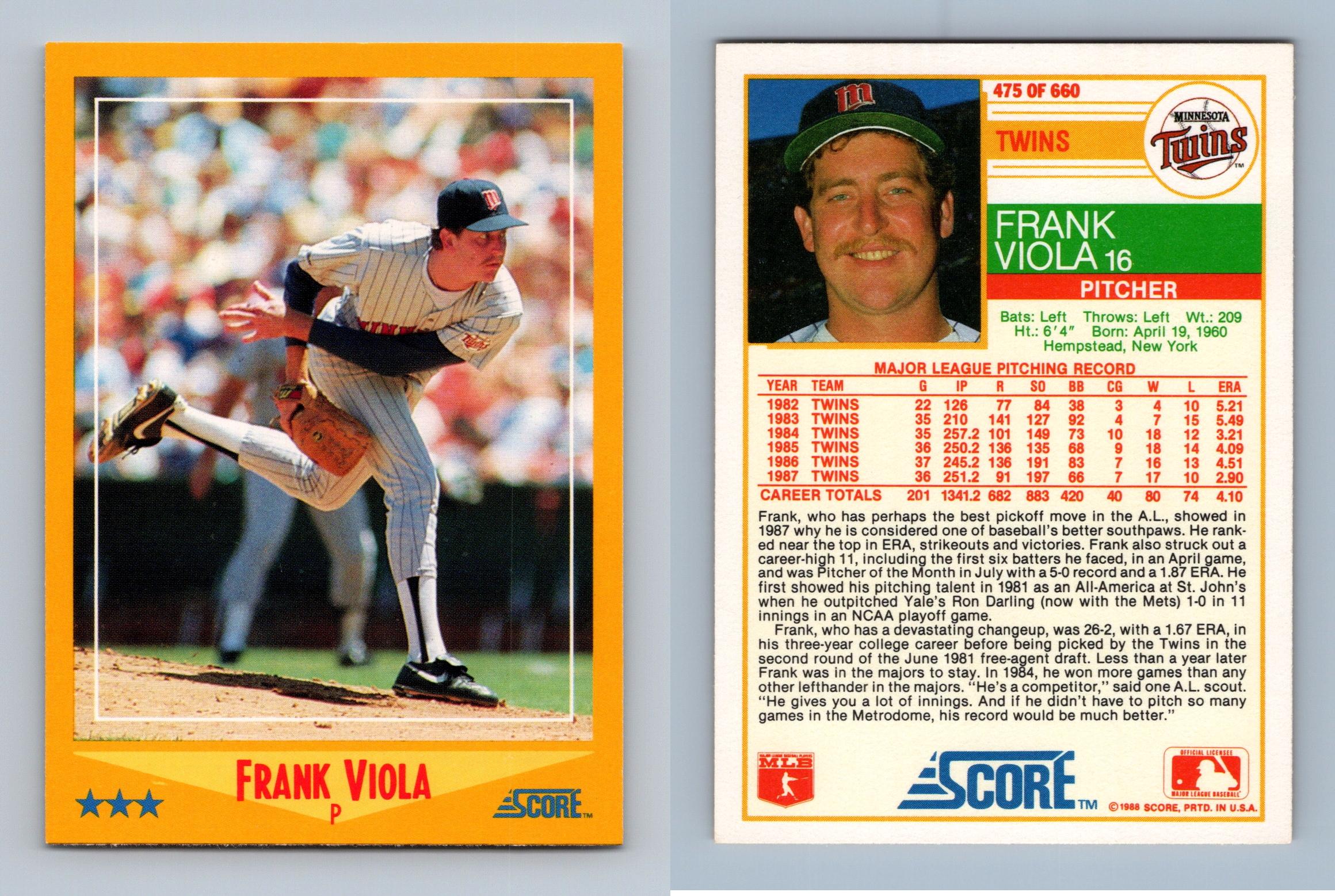 Frank Viola 1988 Minnesota Twins Away Throwback MLB Baseball Jersey