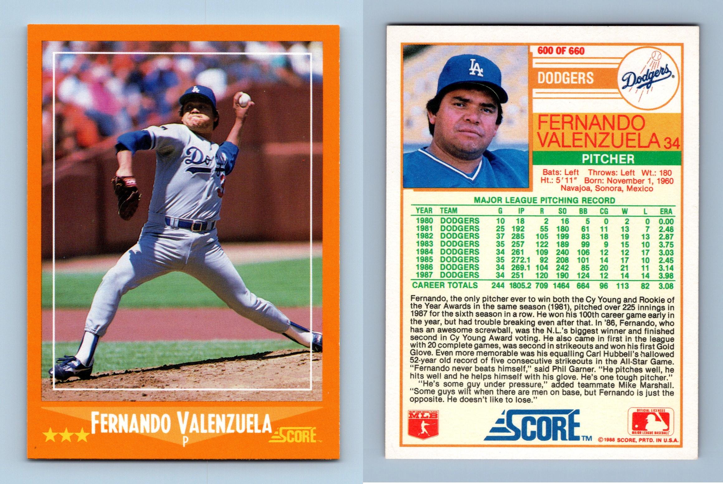 MLB Fernando Valenzuela Signed Trading Cards, Collectible Fernando  Valenzuela Signed Trading Cards