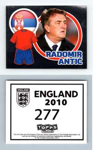 Radomir Antic #277 England 2010 Topps Football Sticker