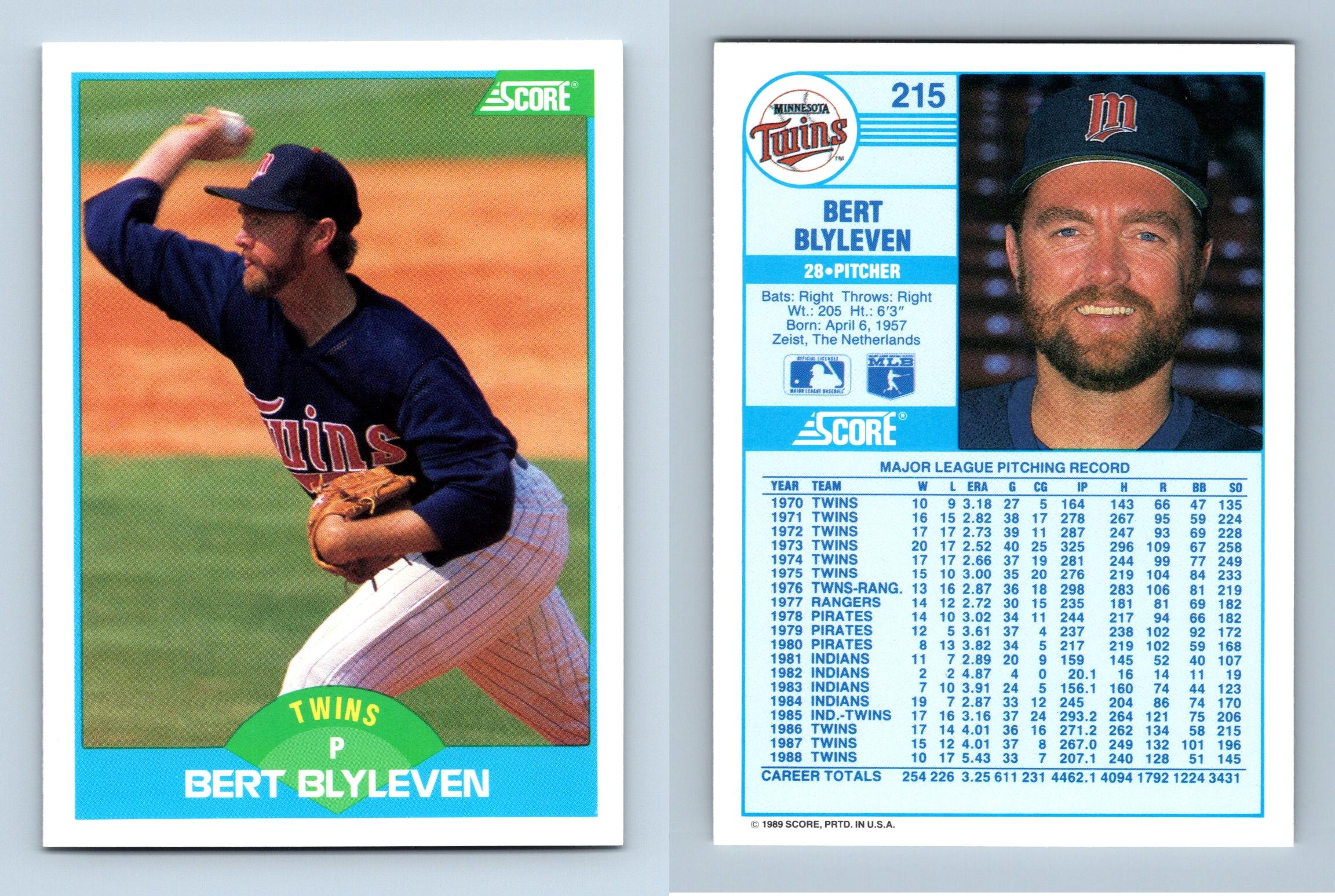 Bert Blyleven - Twins #215 Score 1989 Baseball Trading Card