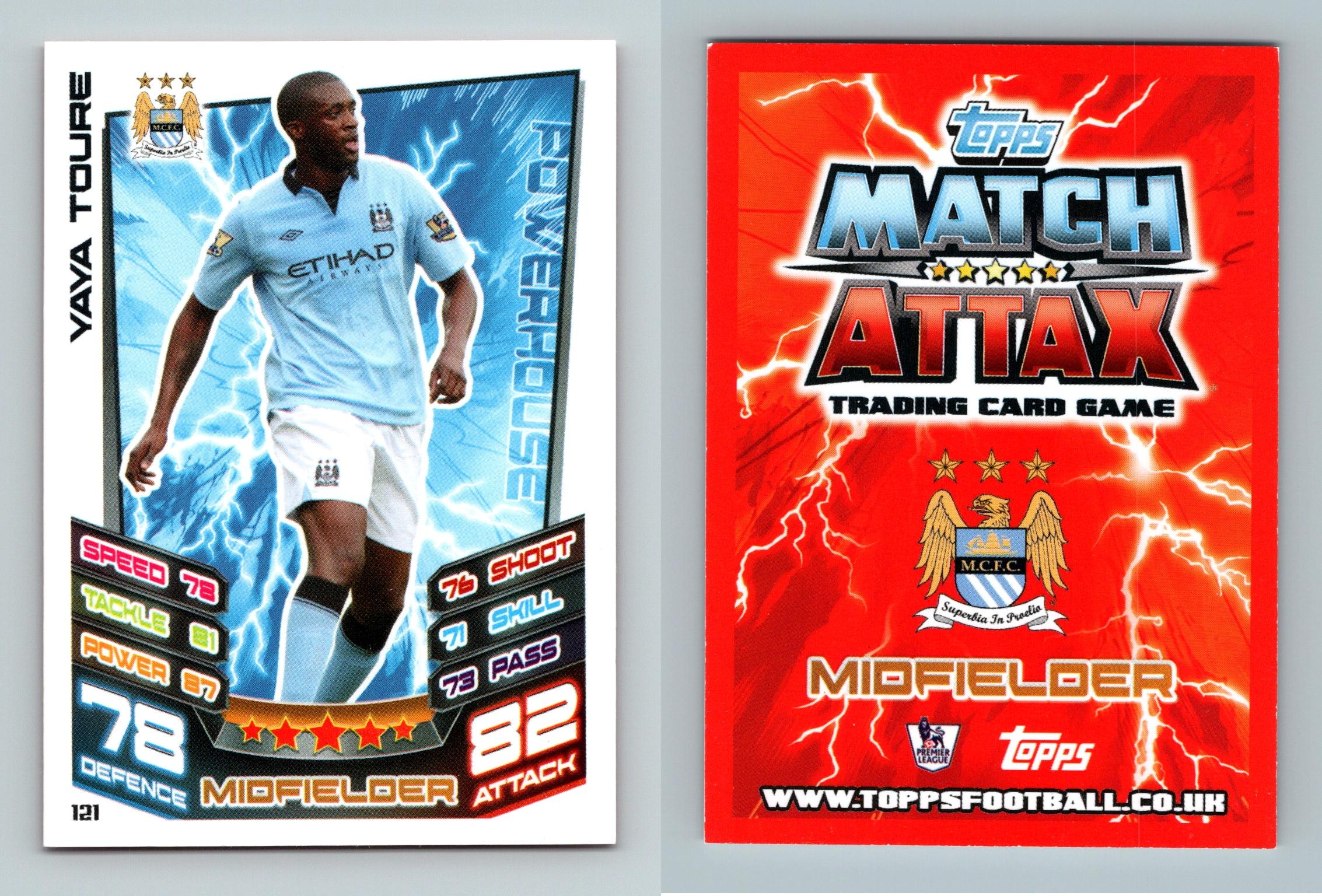 Yaya Toure 121 Match Attax Premier League 201213 Topps TCG Card
