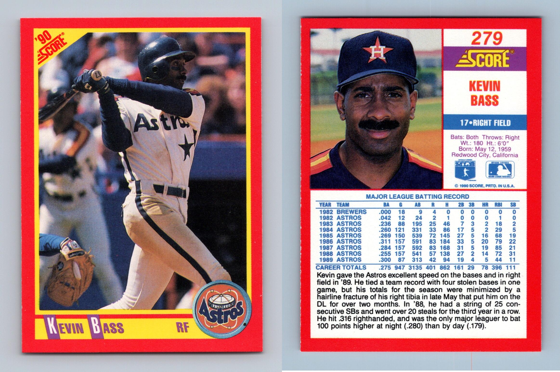 Kevin Bass - Astros #279 Score 1990 Baseball Trading Card