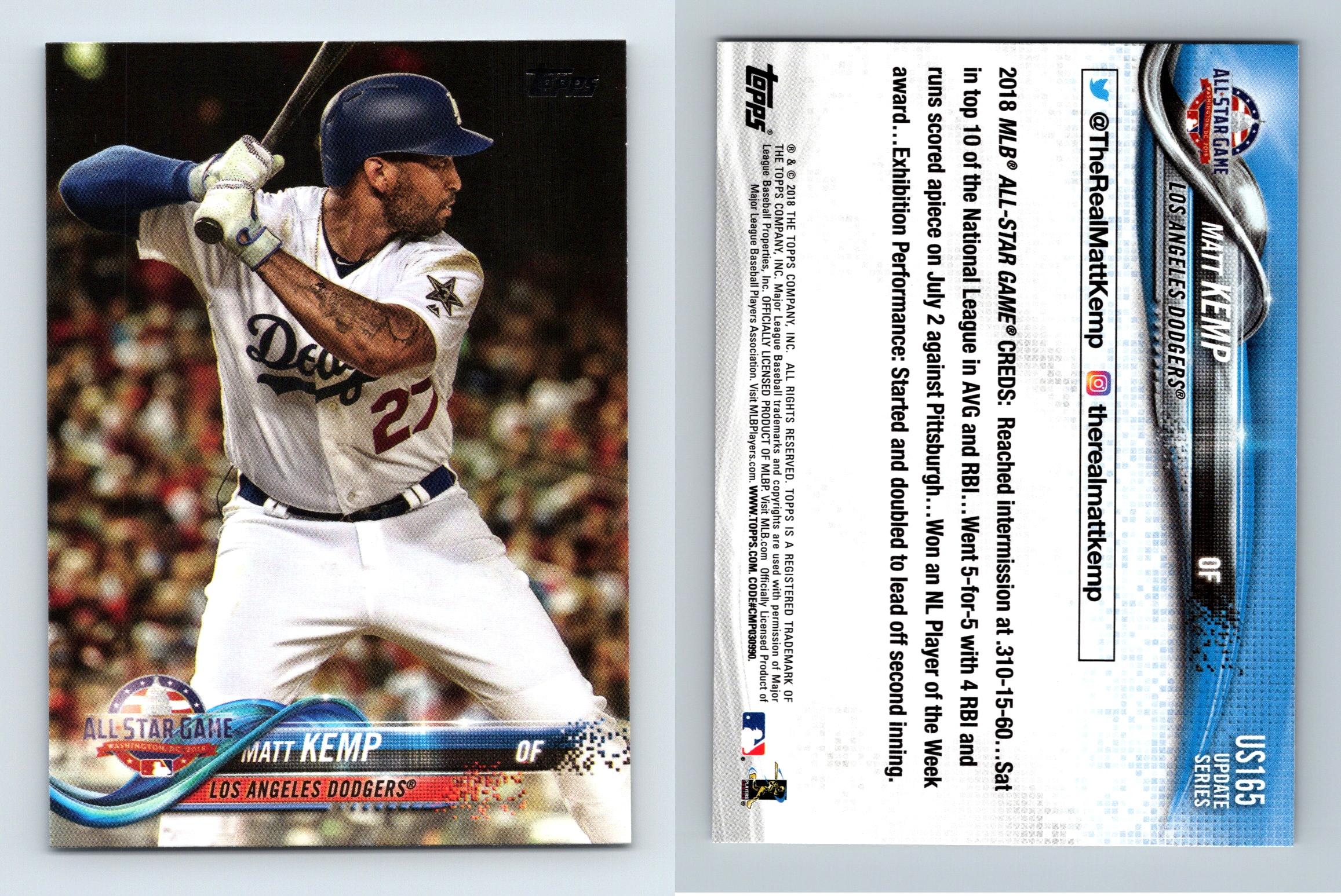 2018 Topps Update Matt Kemp Los Angeles Dodgers #US165 Baseball