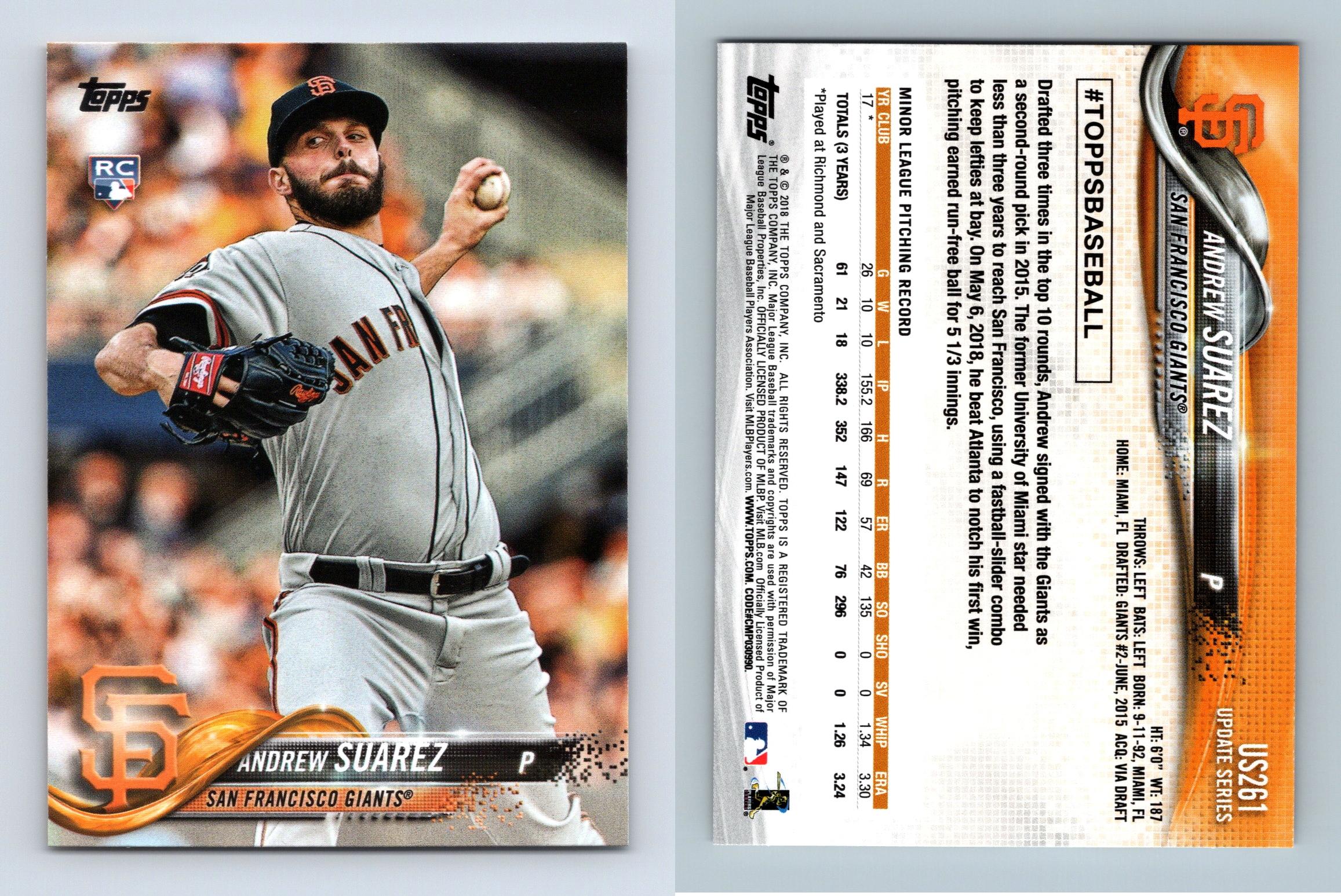 2018 Topps Update Baseball Rainbow Foil #US261 Andrew Suarez SF Giants at  's Sports Collectibles Store