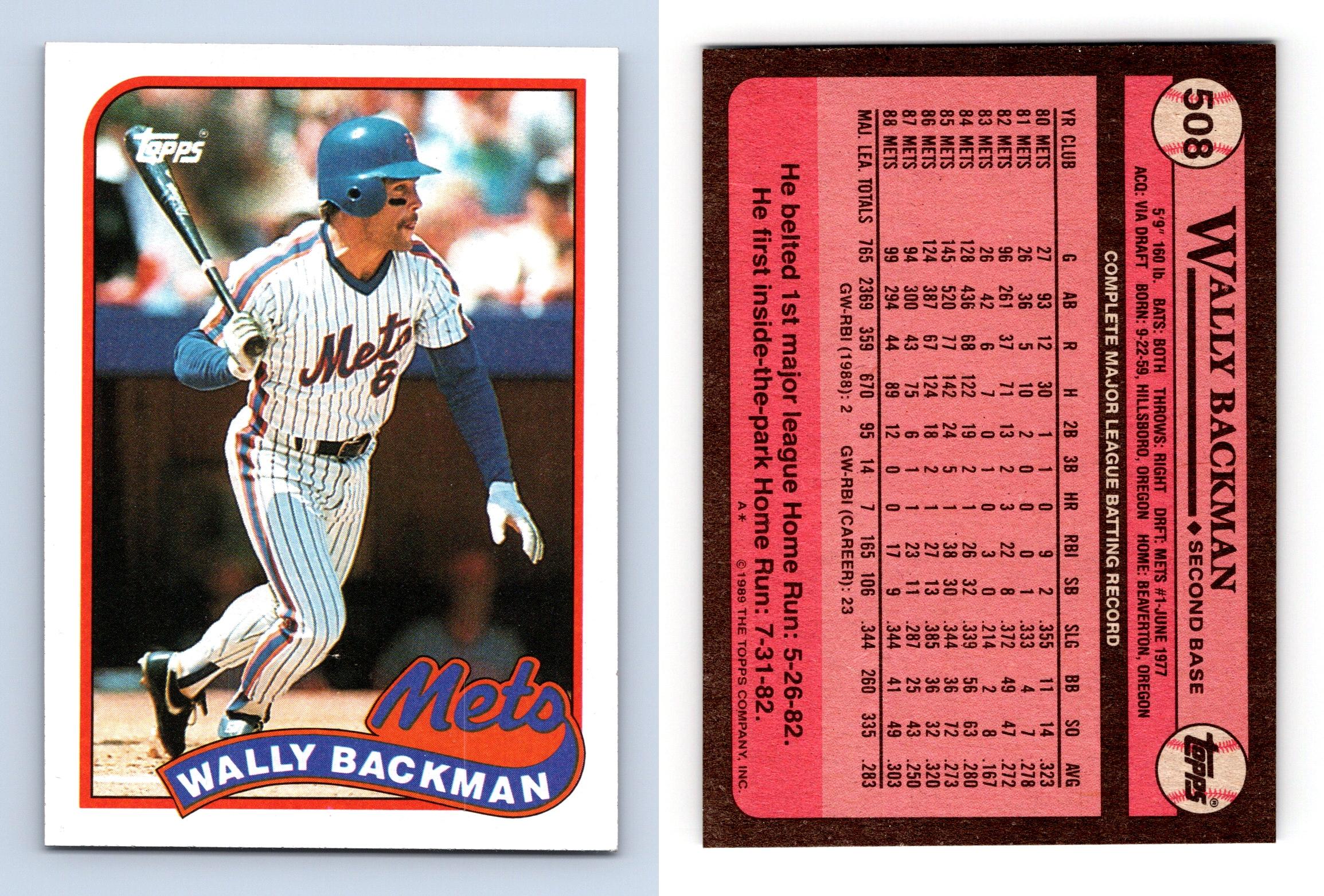 Wally Backman - Mets #508 Topps 1989 Baseball Trading Card