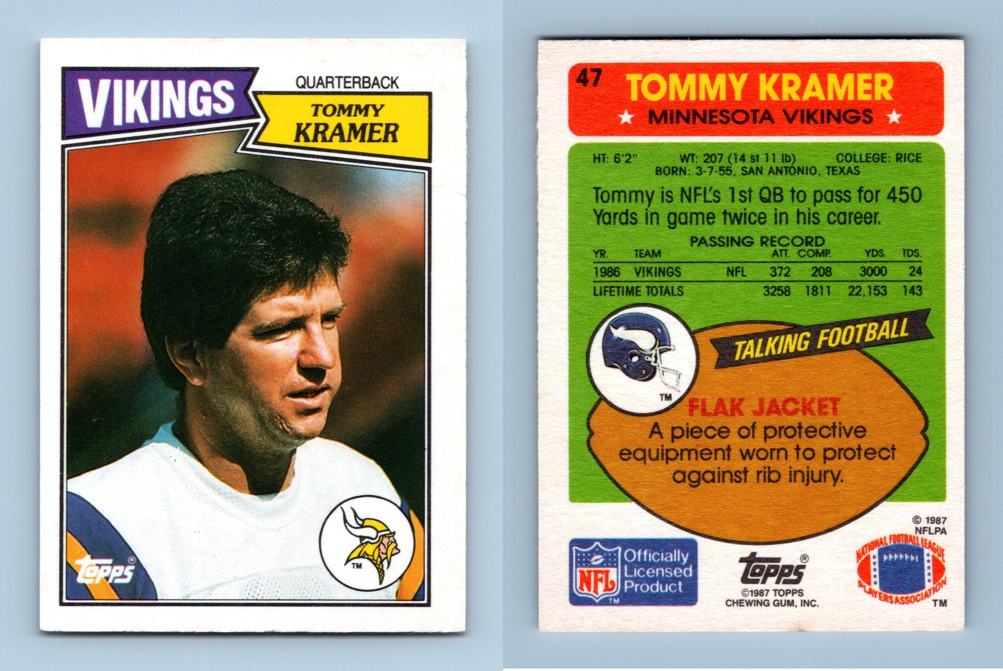 Tommy Kramer - Trading/Sports Card Signed