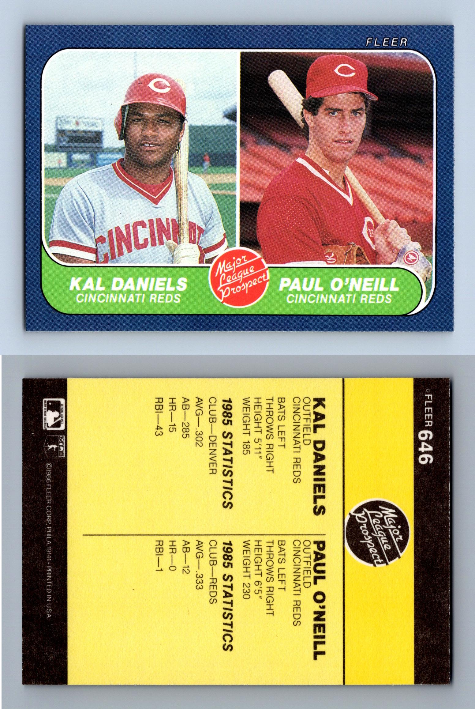 Paul O'neill Cincinnati Reds Signed 1986 Fleer #646