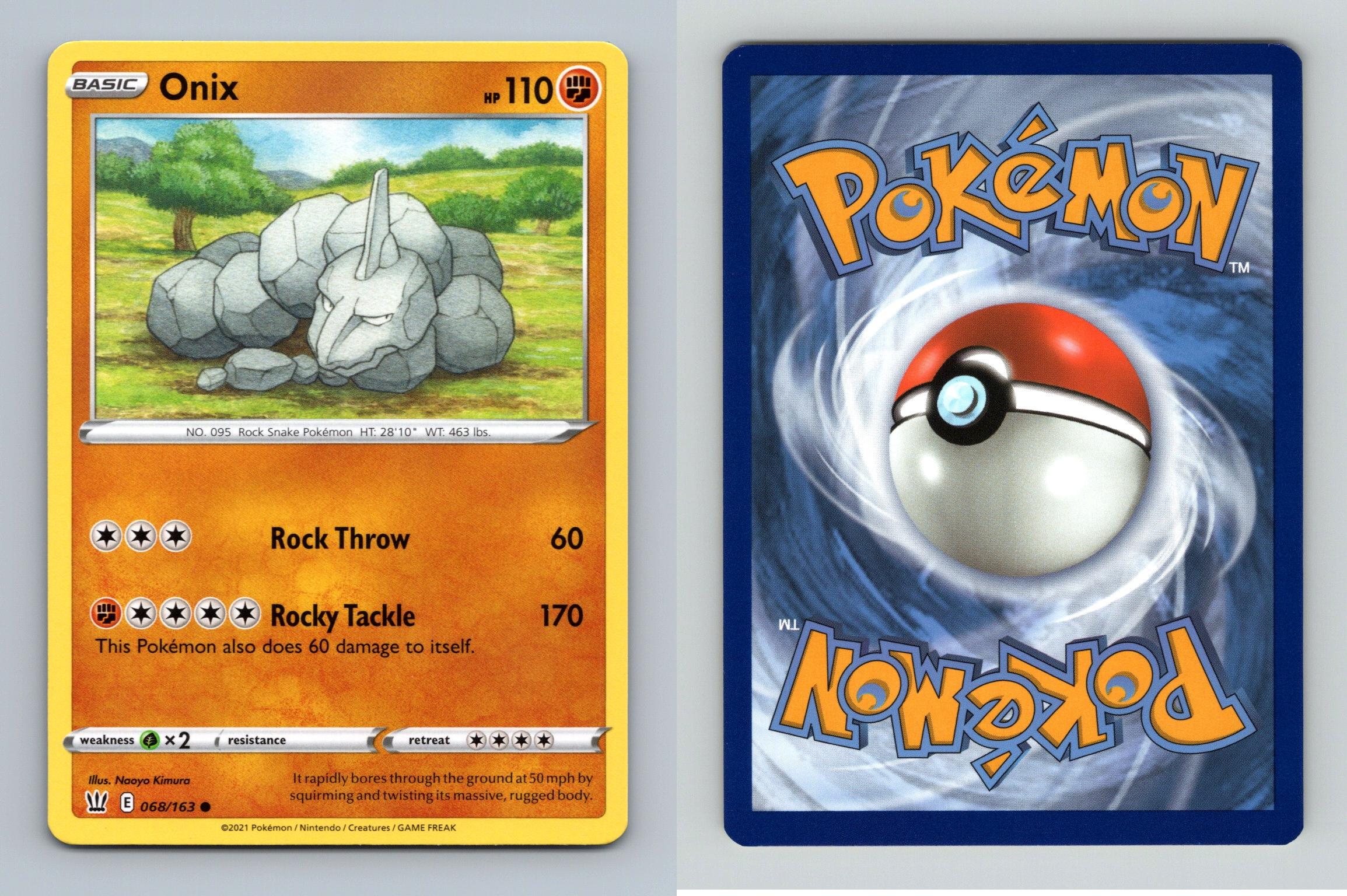 Onix - 068/163 - Common NM, English Pokemon Sword & Shield - Battle Styles