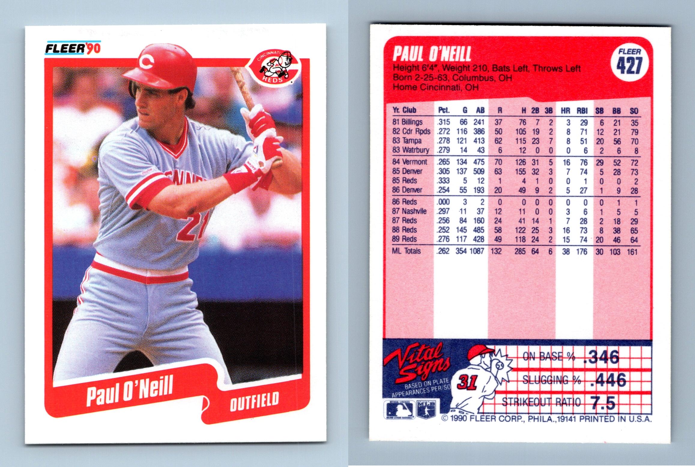 Paul O'Neill - Reds #427 Fleer 1990 Baseball Trading Card
