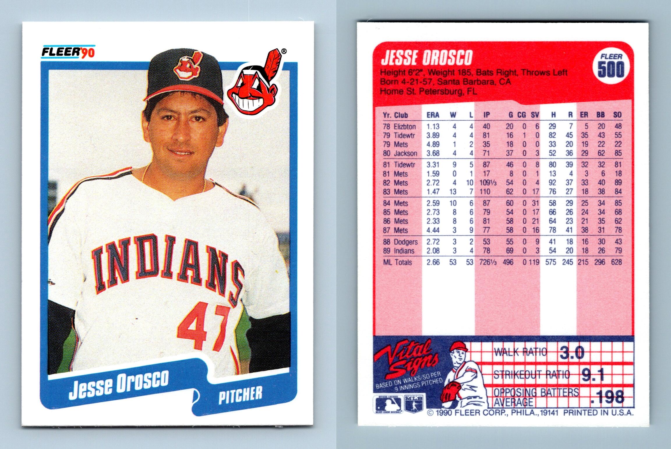 Lot of 10 Different Jesse Orosco Baseball Cards