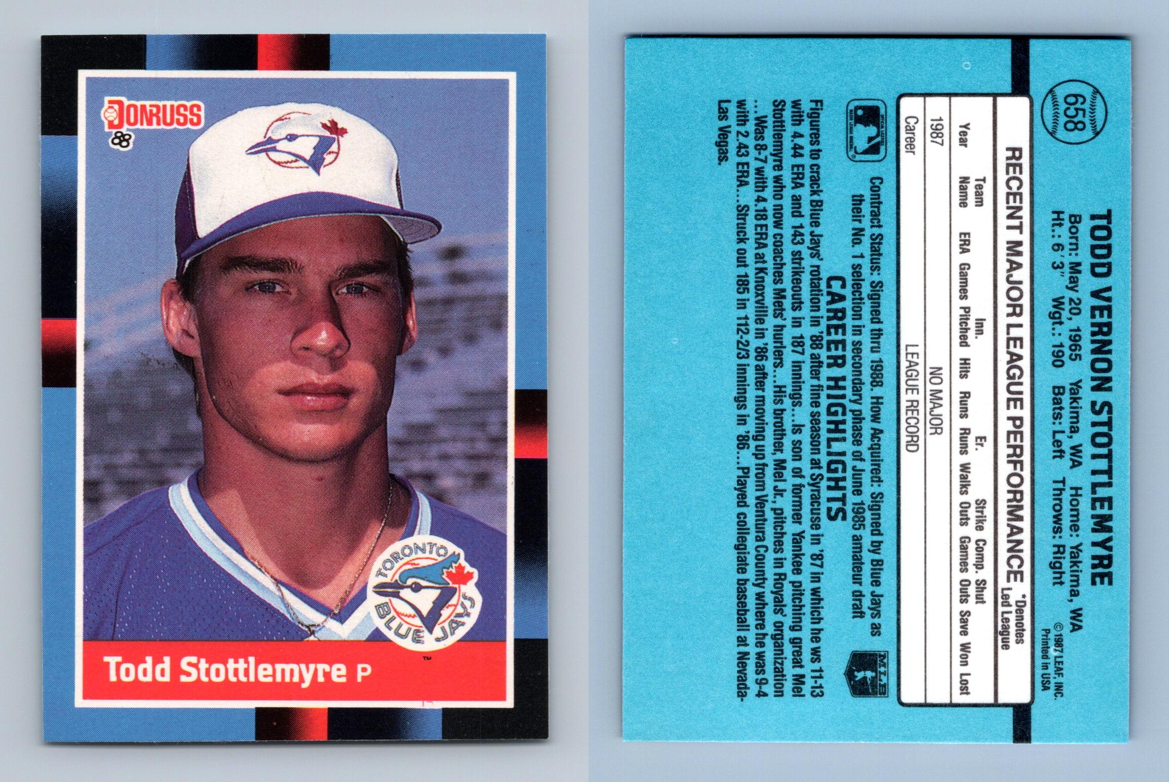 1985 Donruss Toronto Blue Jays Baseball Card Team Set