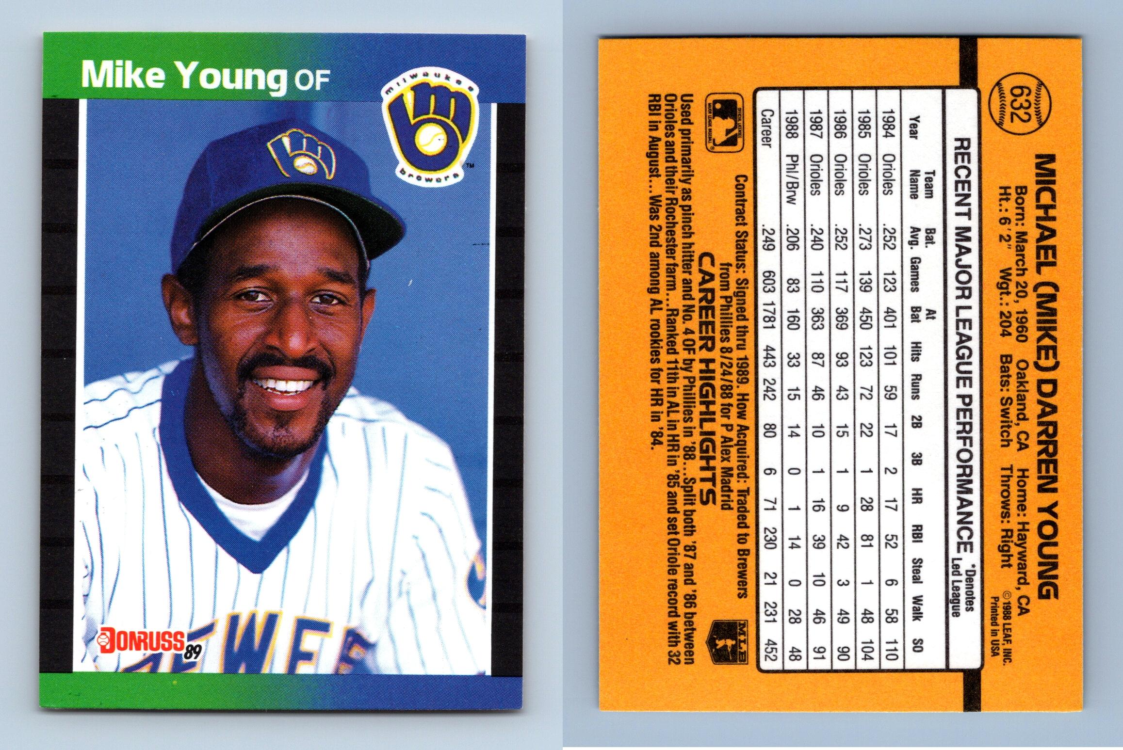 Mike Young - Brewers #632 Donruss 1989 Baseball Trading Card