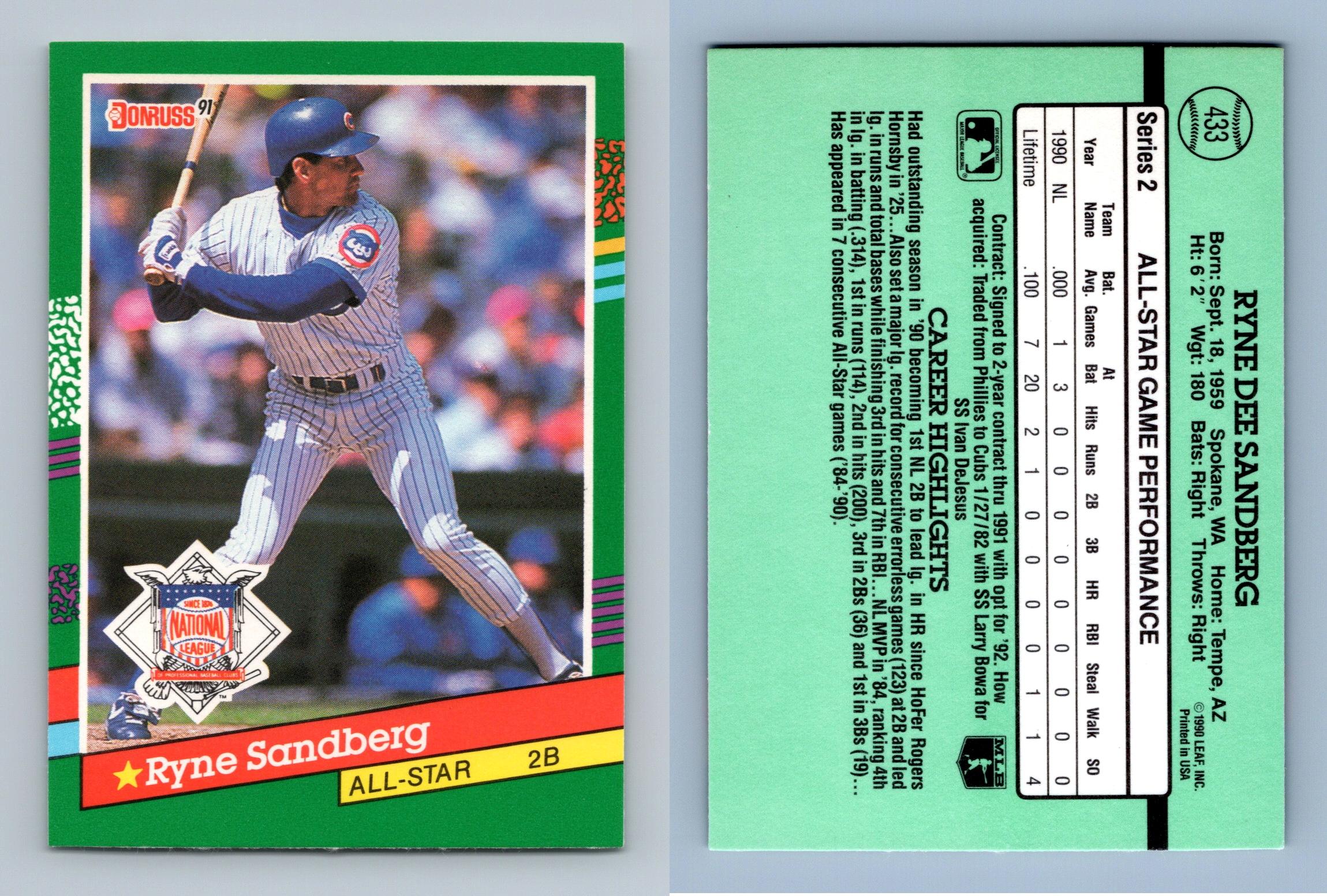 1991 Ryne Sandberg Baseball Card