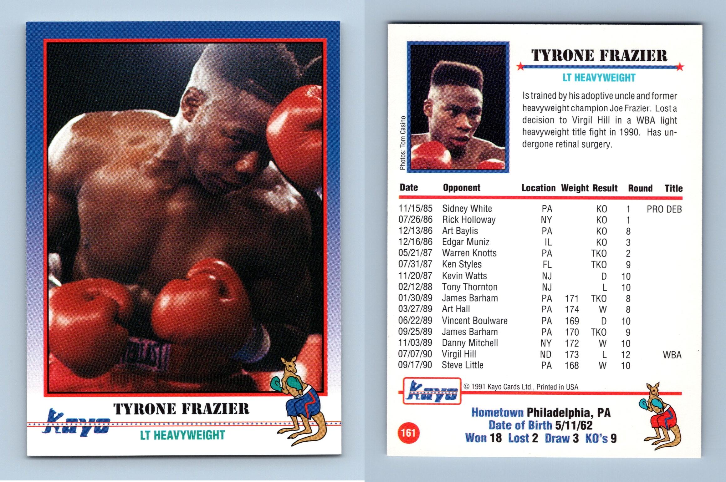 Tyrone Frazier #161 Kayo Boxing 1991 Trading Card