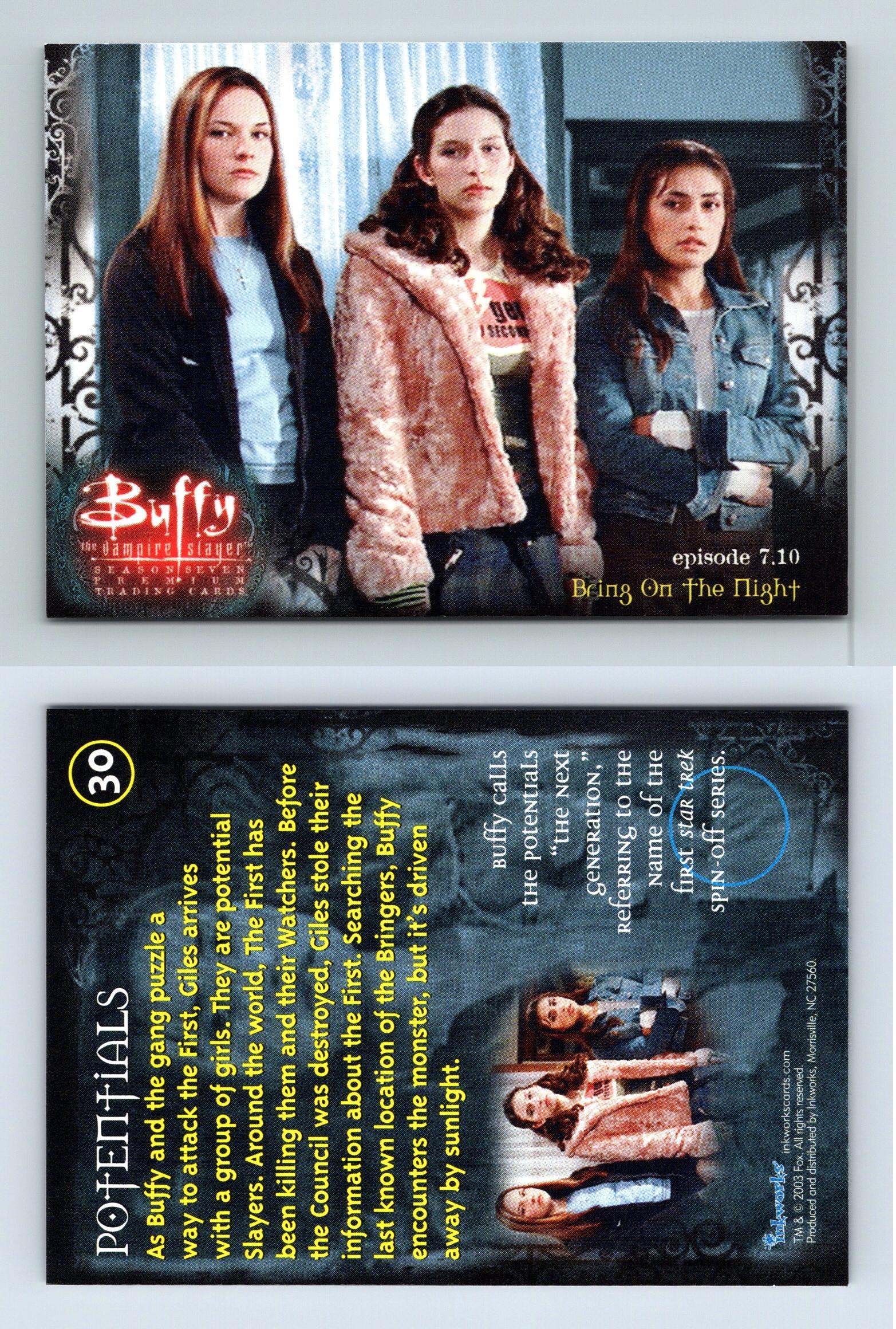 Potentials 30 Buffy The Vampire Slayer Season 7 Inkworks Trading Card