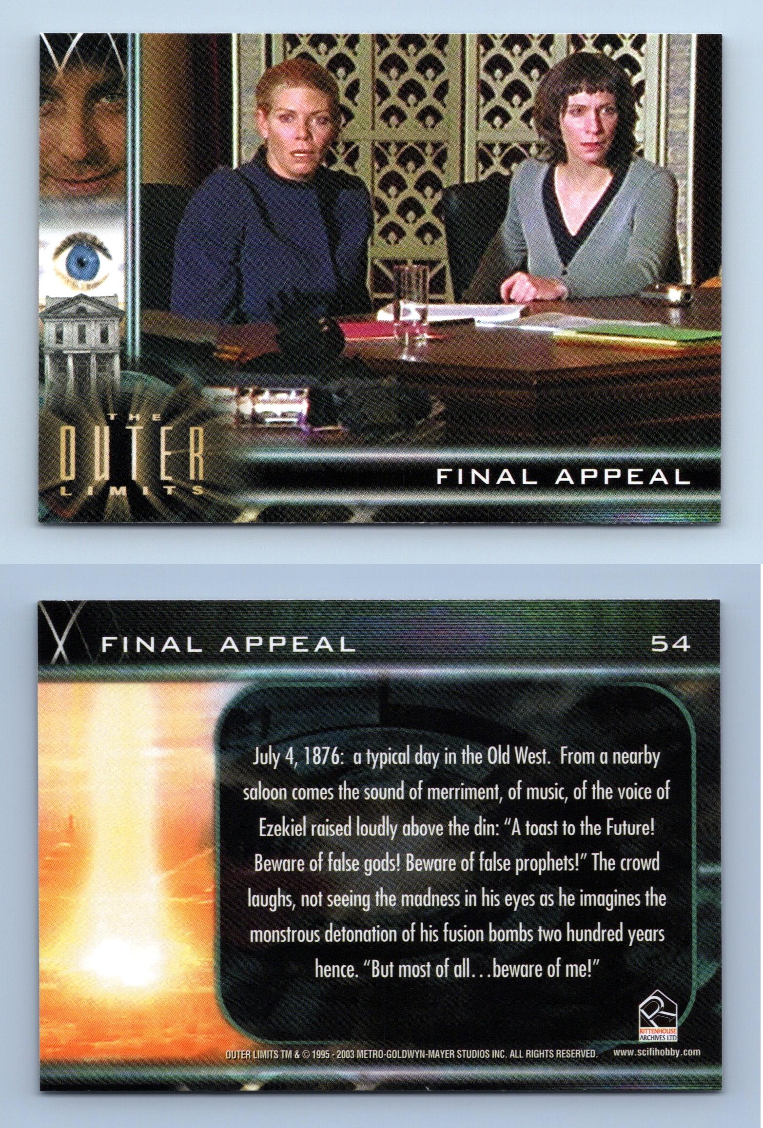 Final Appeal #54 The Outer Limits : Sex, Cyborgs & Science Fiction 2003 Card