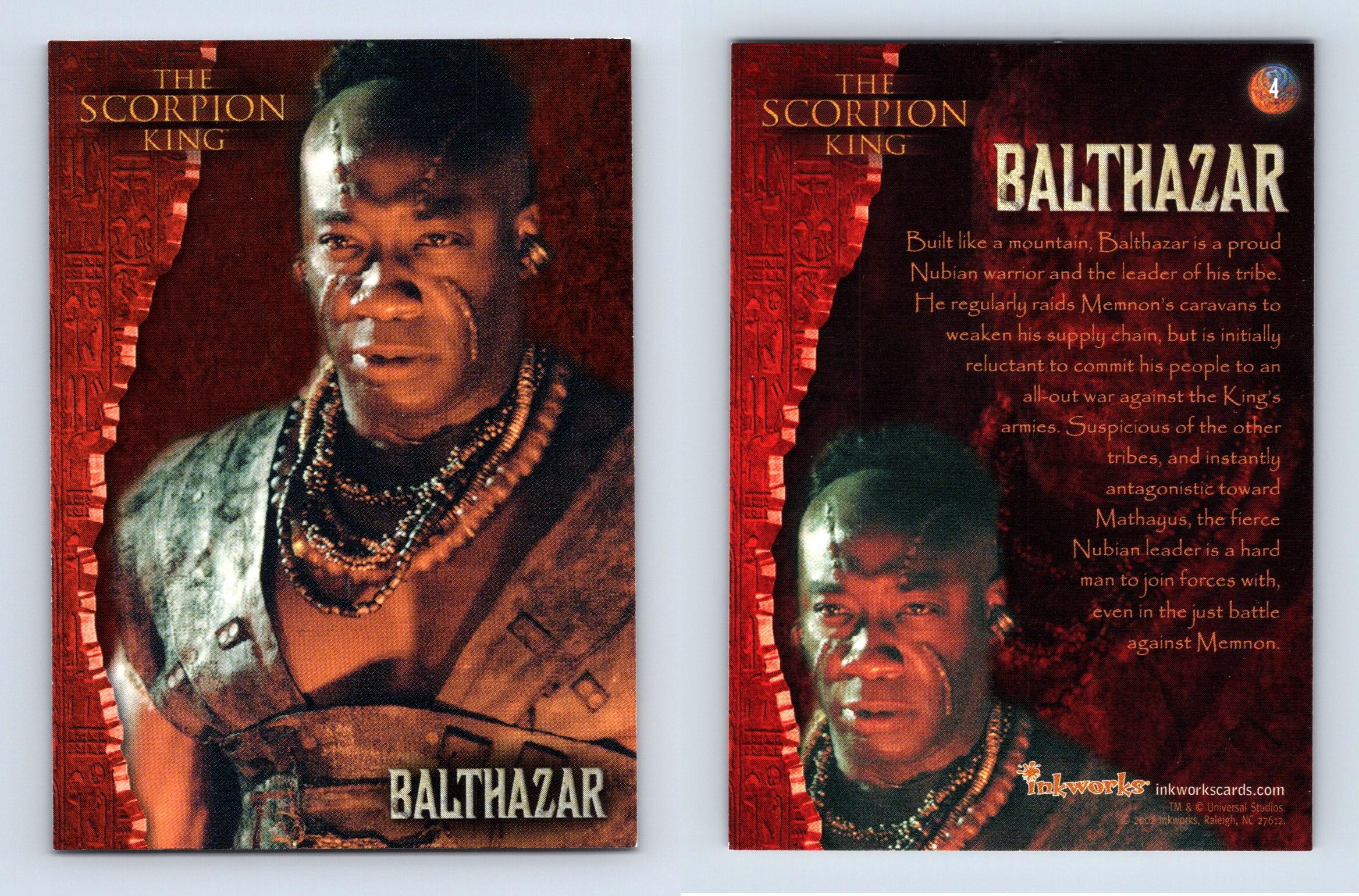 Balthazar #4 The Scorpion King 2002 Inkworks Trading Card