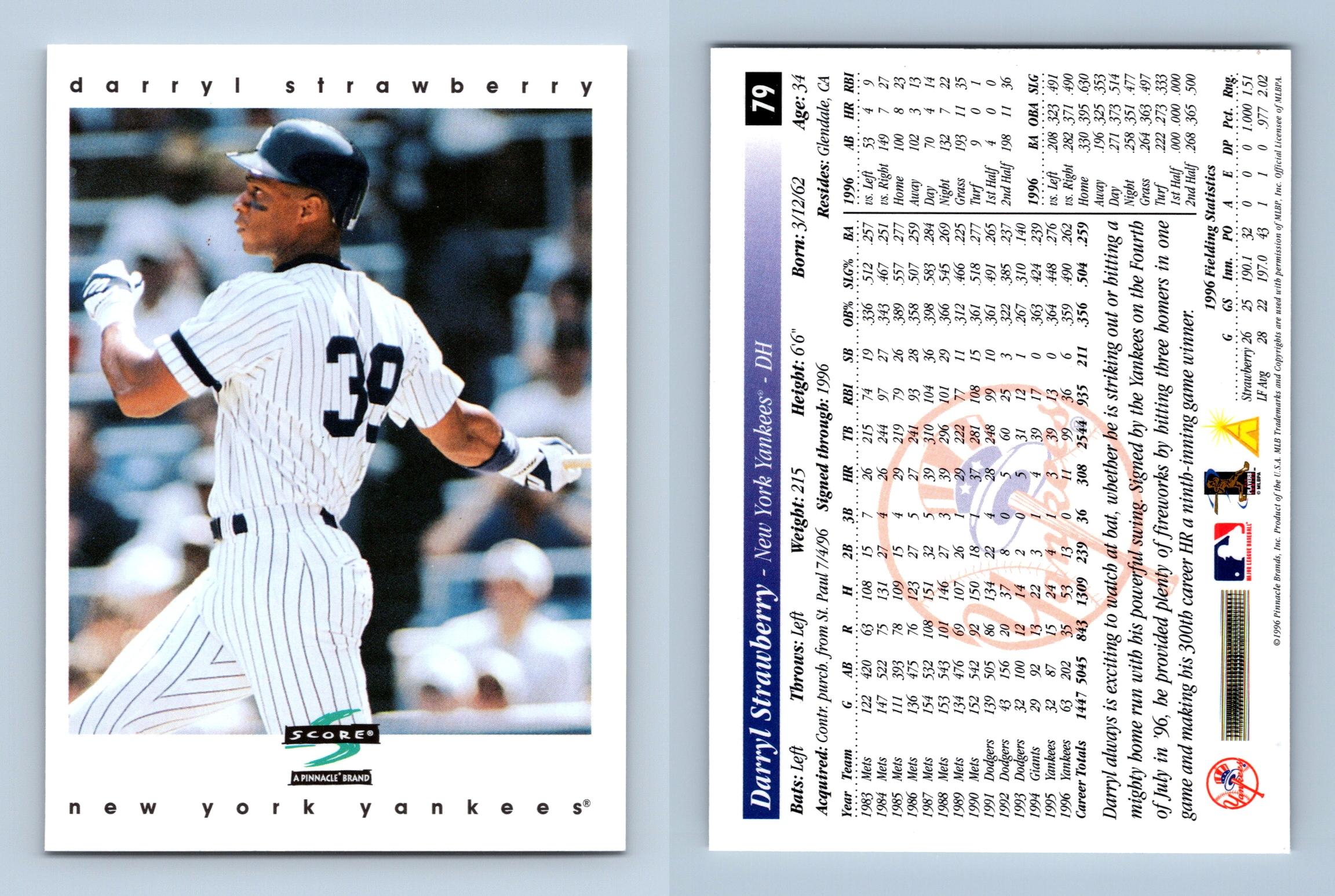 Darryl Strawberry - Yankees #79 Score 1997 Baseball Trading Card
