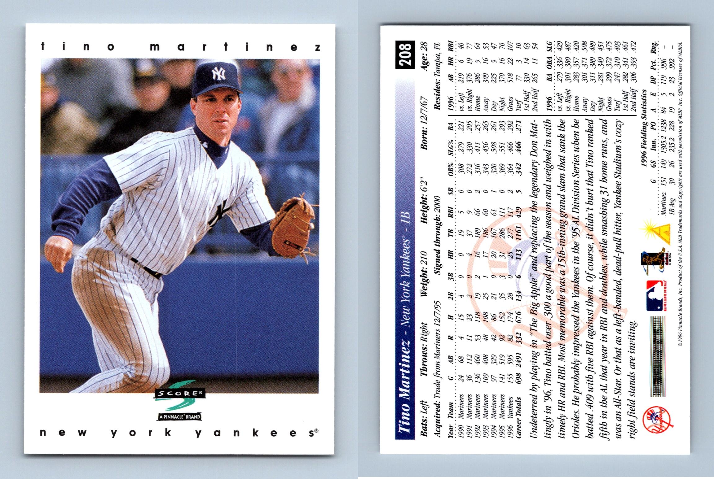 Tino Martinez - Yankees #208 Score 1997 Baseball Trading Card