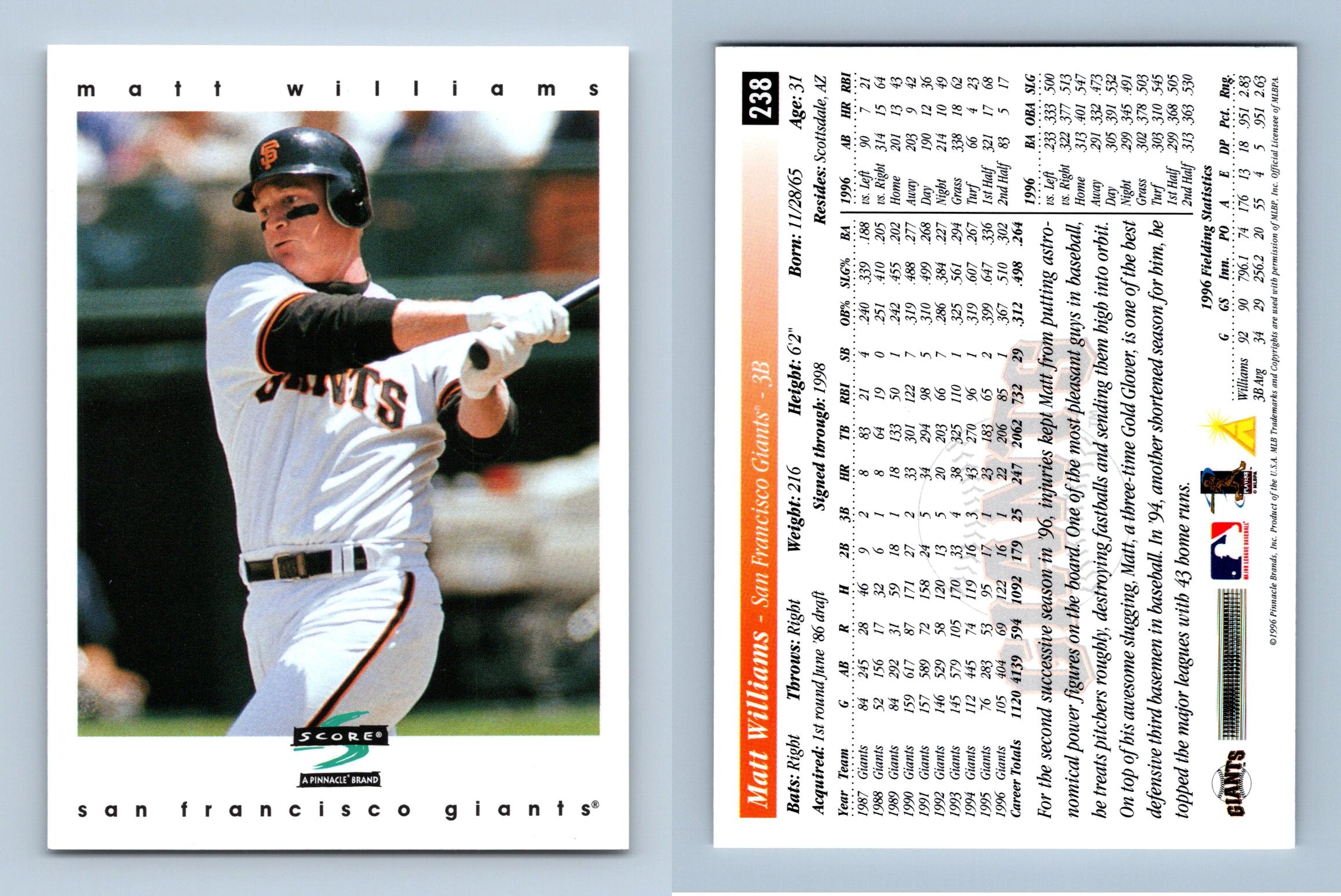 Matt Williams - Giants #238 Score 1997 Baseball Trading Card