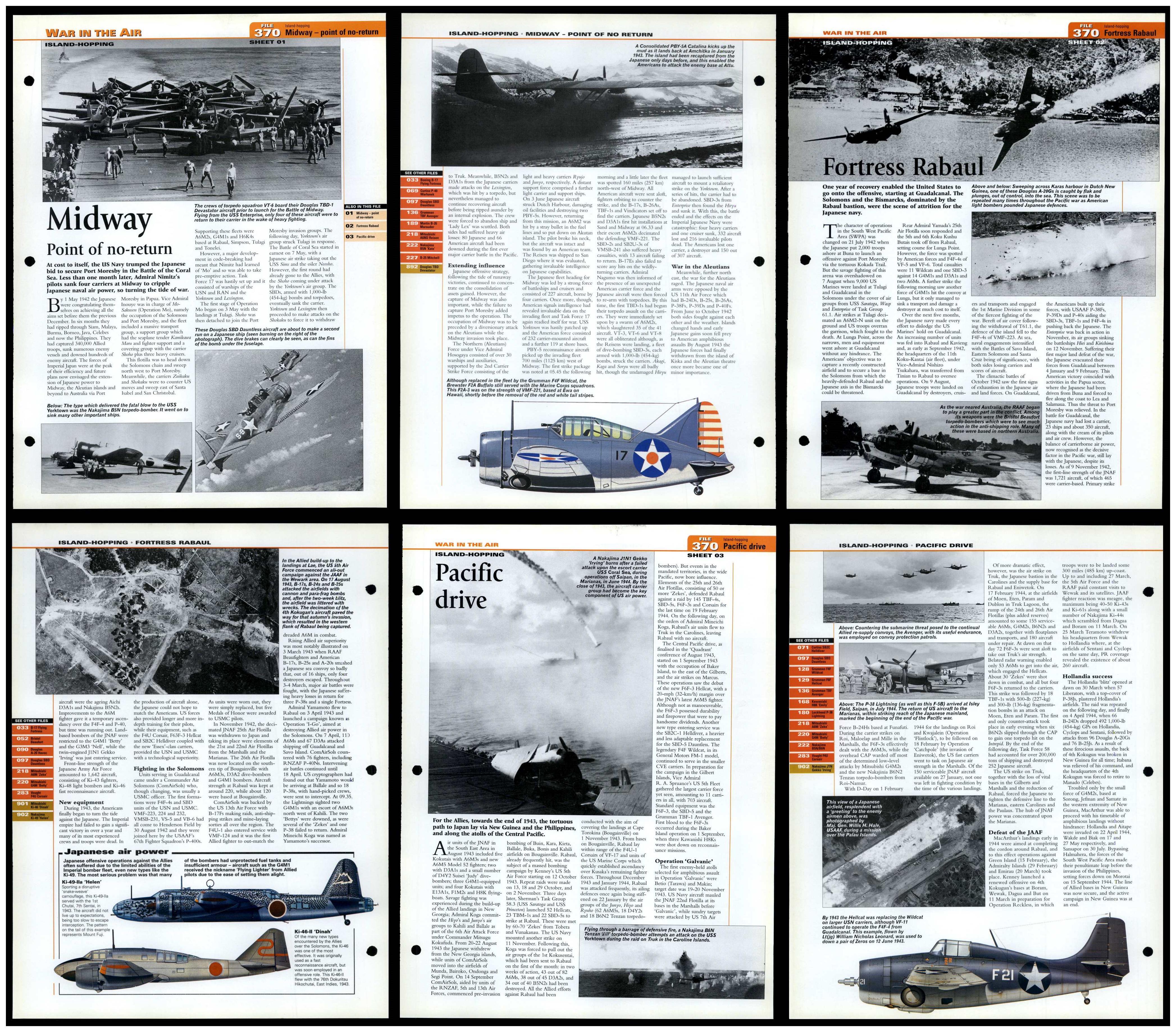 Island Hopping #370 War In The Air - World Aircraft Information 3 Pages