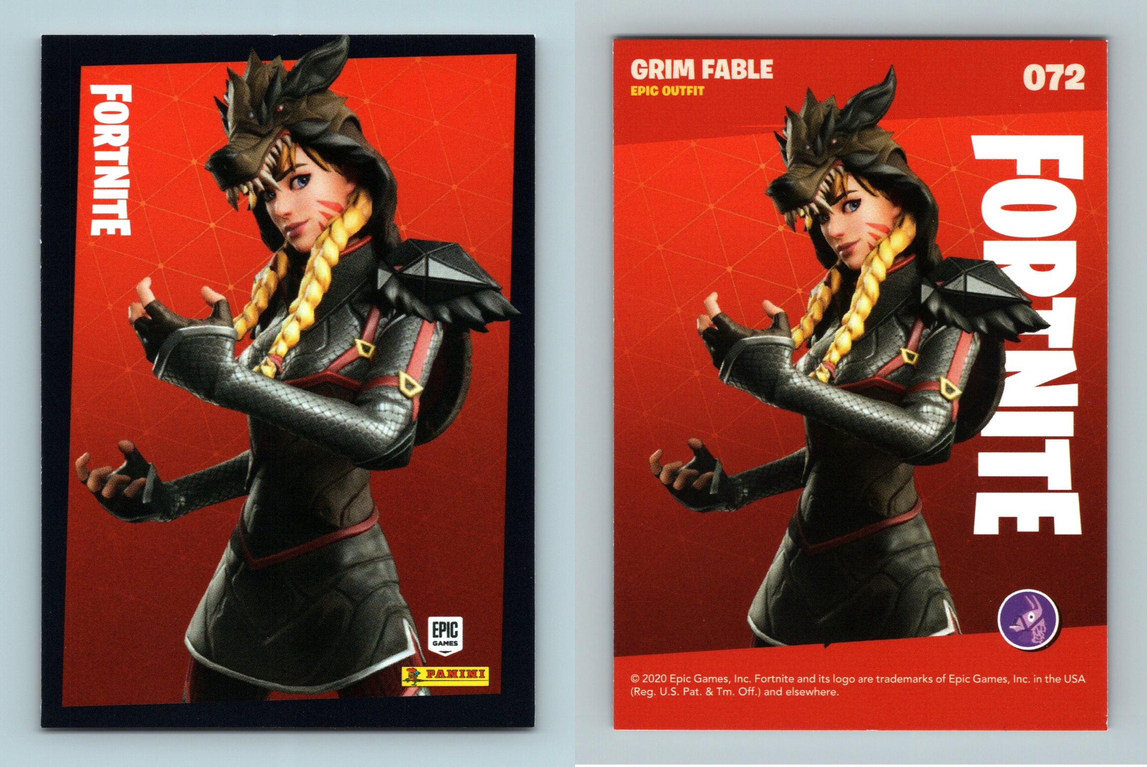 Grim Fable #72 Fortnite Reloaded 2020 Panini Epic Outfit Trading Card