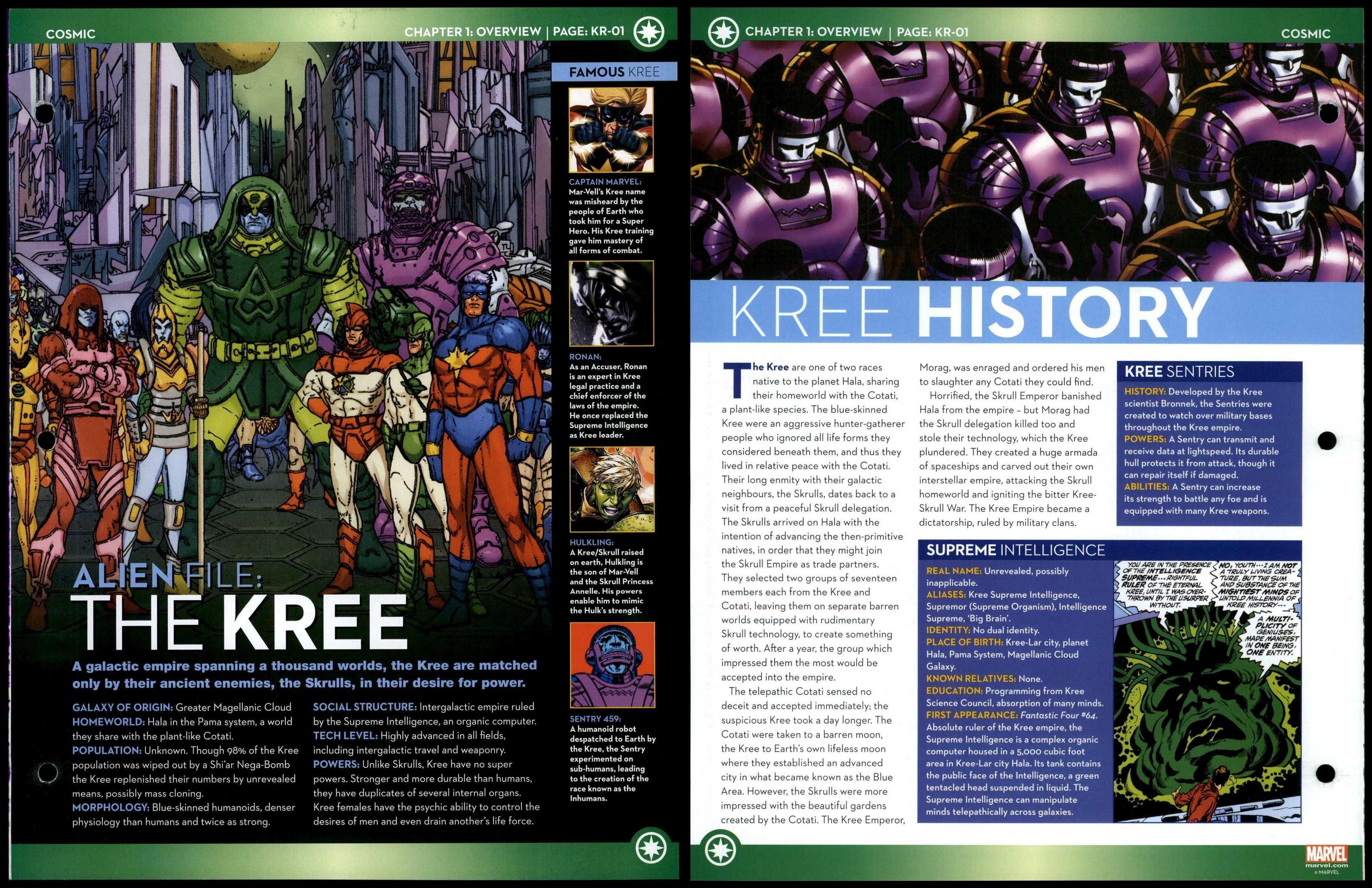 The Kree - Alien File #KR-01 Overview - Cosmic Marvel Fact File Page