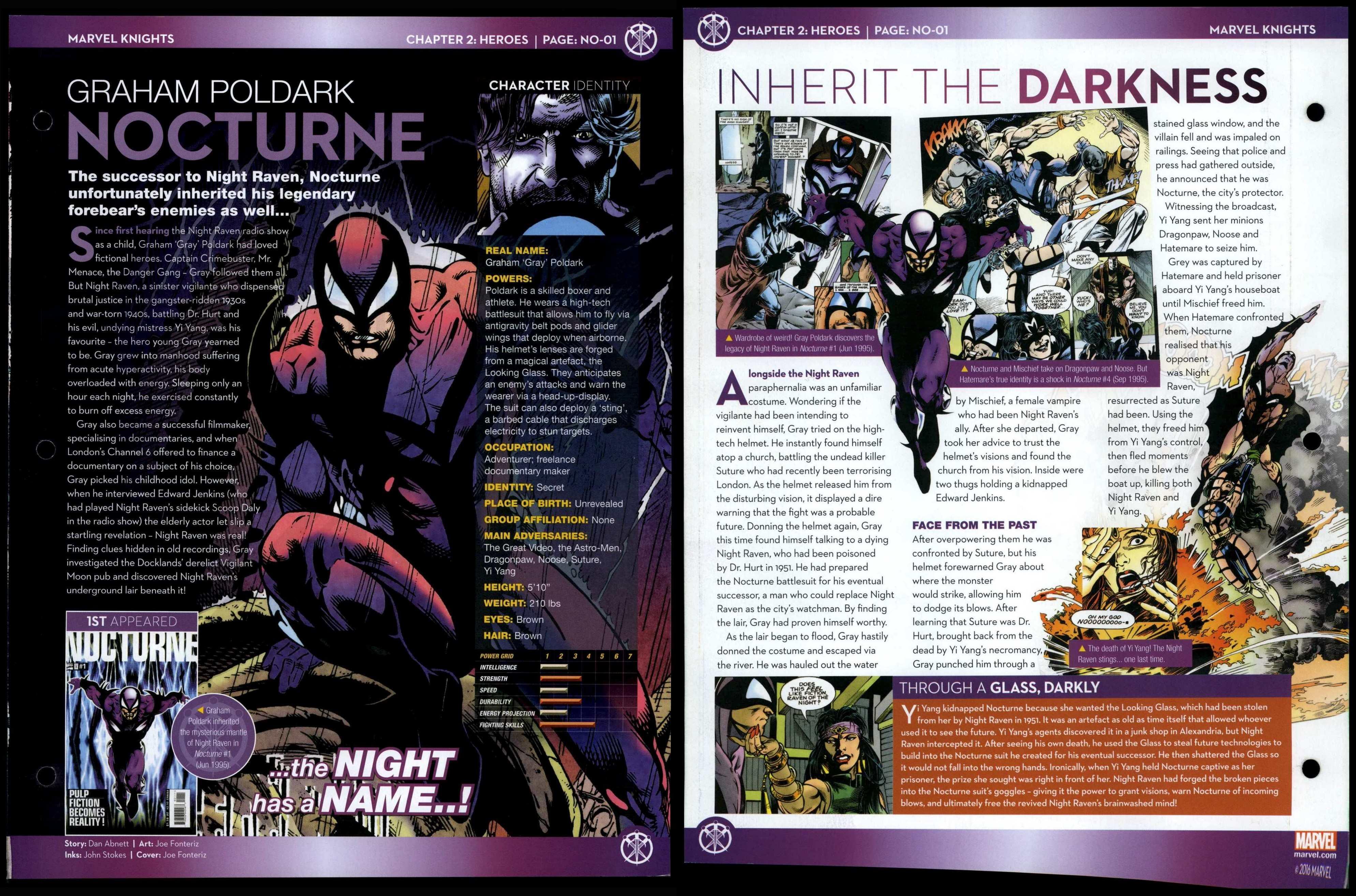 Nocturne - Graham Poldark #NO-01 Heroes - Marvel Knights Fact File Page