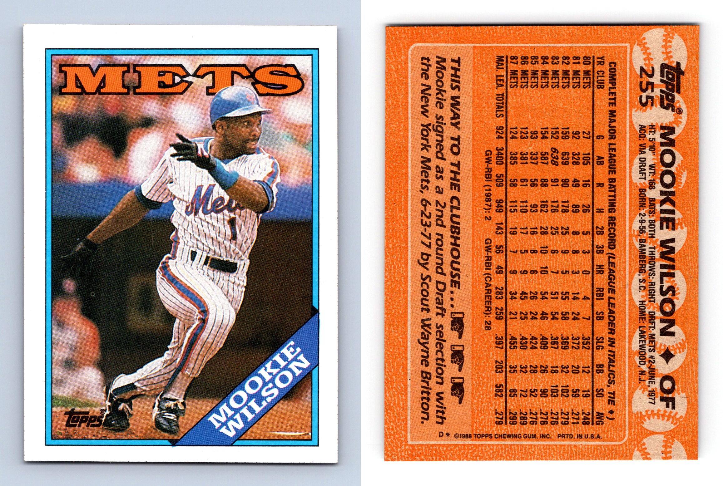 Mookie Wilson - Mets #255 Topps 1988 Baseball Trading Card