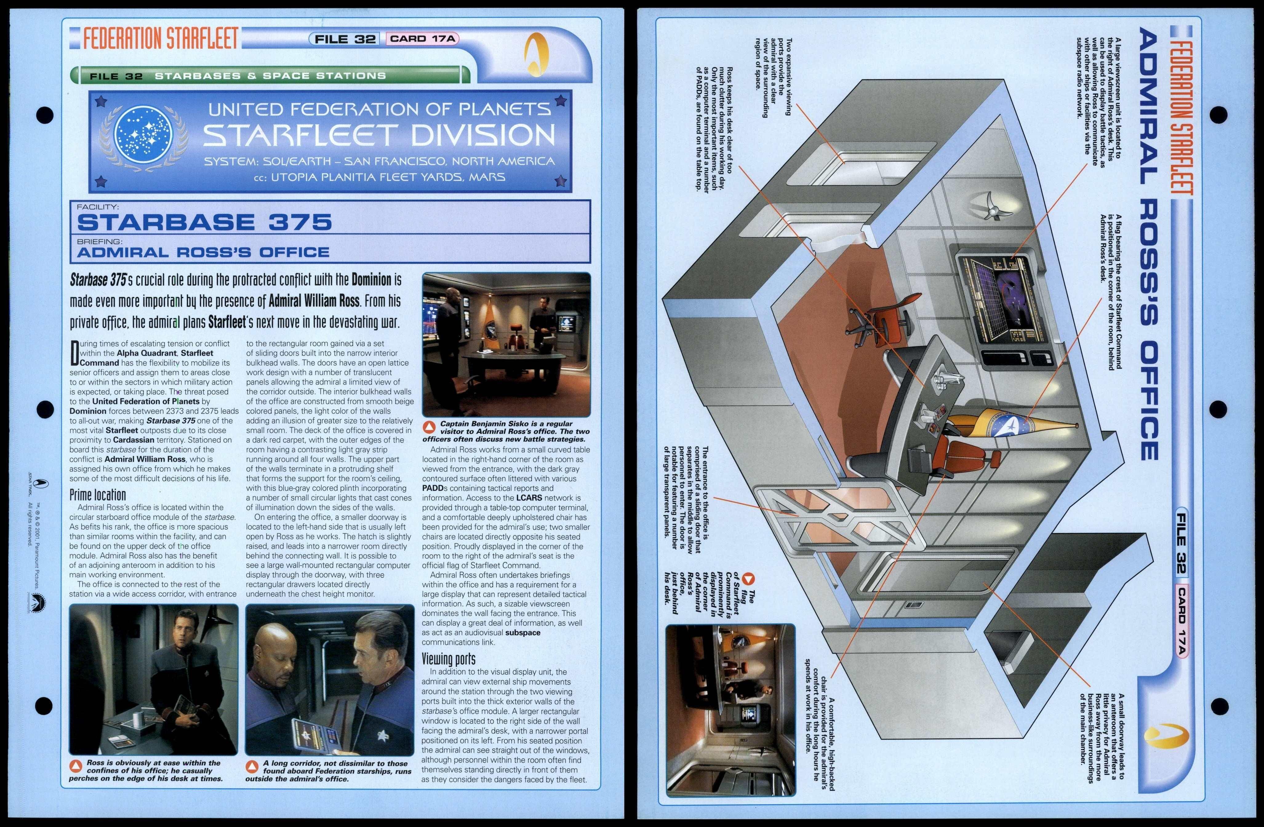 Starbase 375 Admiral Ross's Office - Starbases & Space Stations - Star Trek  Fact File Page