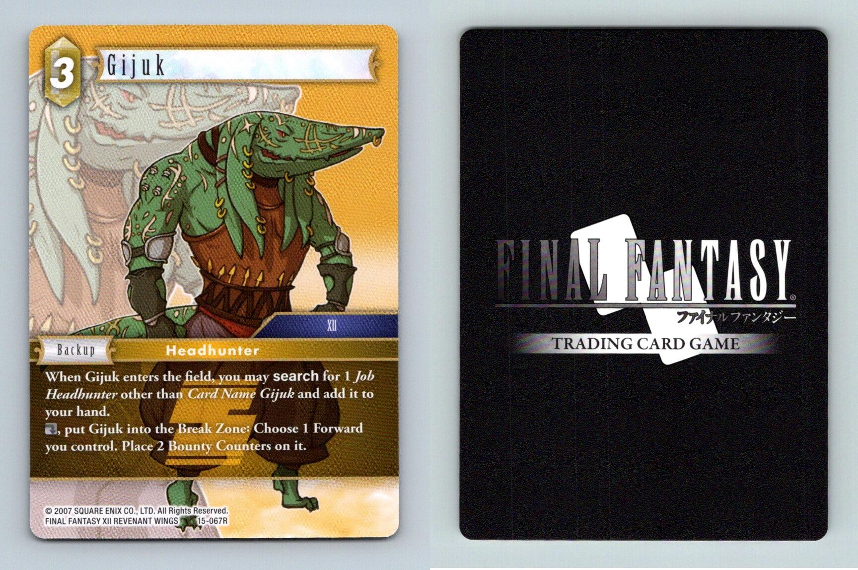 Gijuk 15067R Final Fantasy Opus XV Crystal Dominion Rare TCG Card