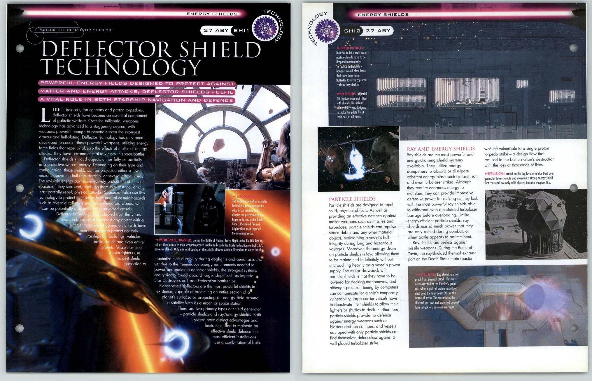 Deflector Shield Technology SHI12 Technology Star Wars Fact File Page