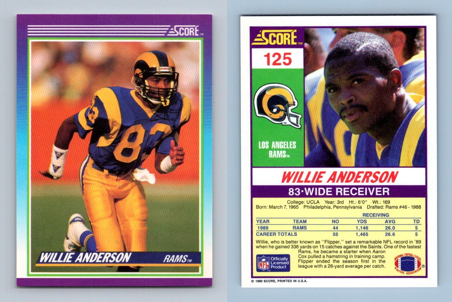 : 1990 Score Football #125 Willie Anderson Los Angeles