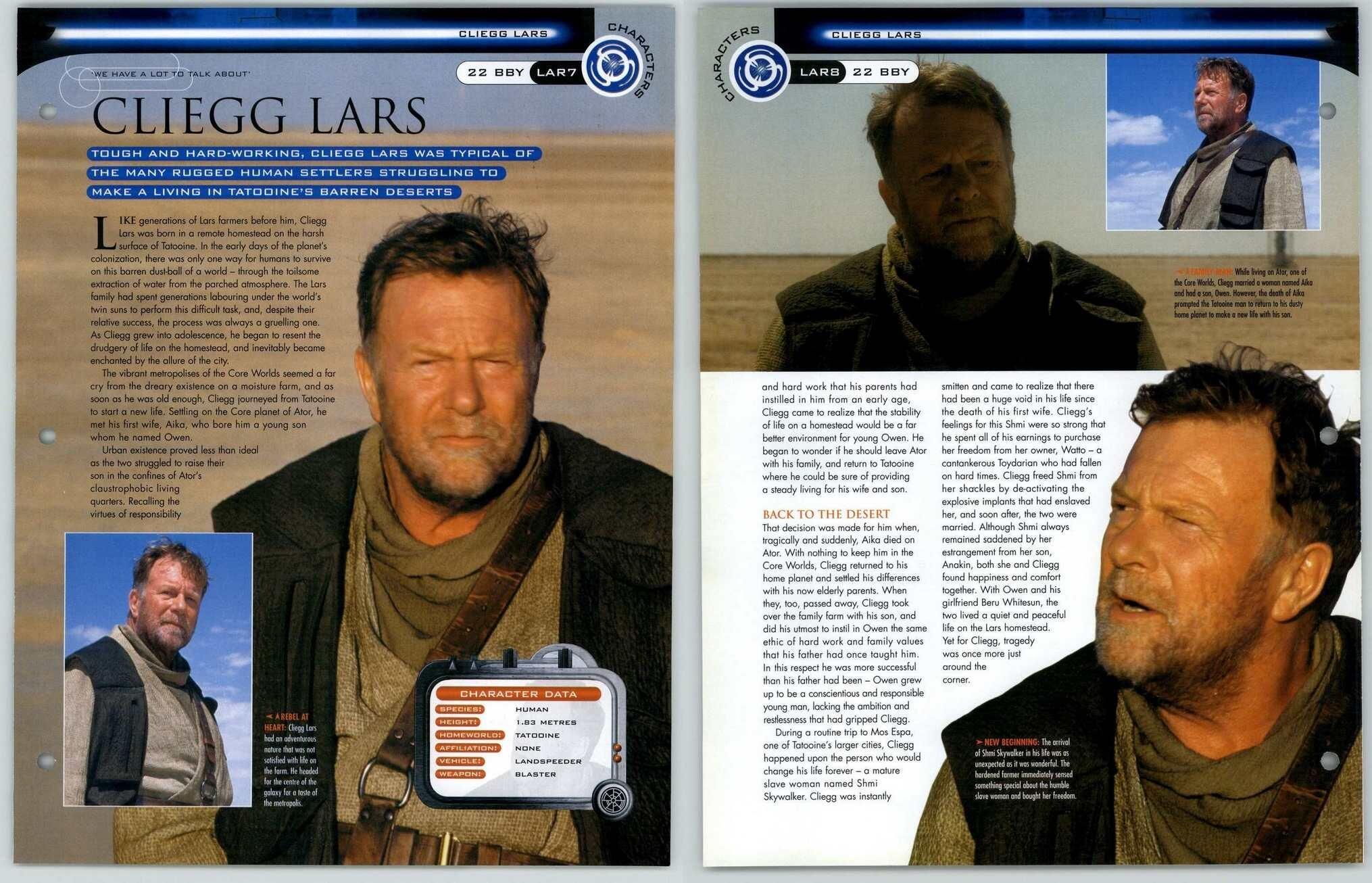 Cliegg Lars #LAR7-8 - Characters - Star Wars Fact File Page