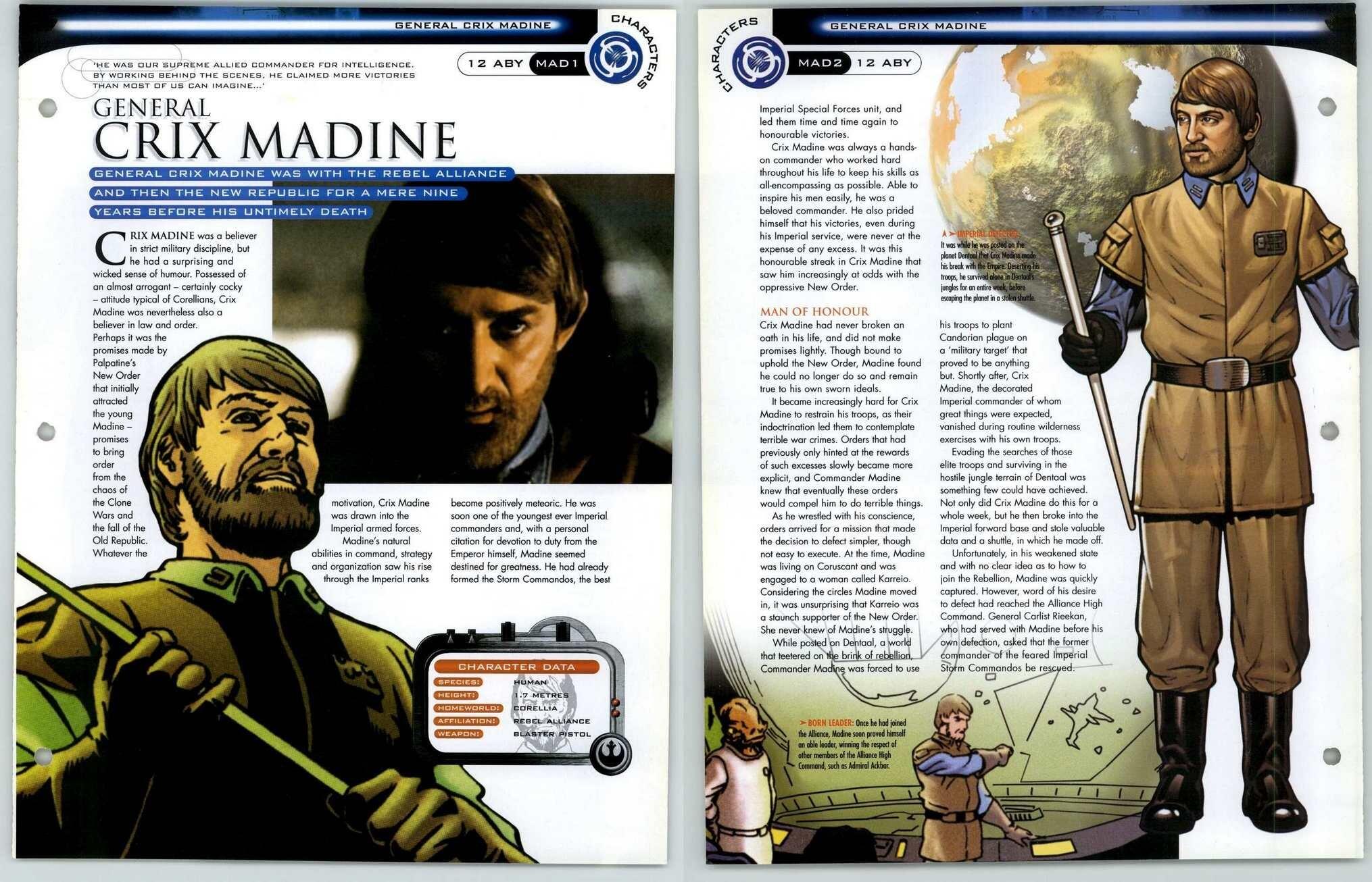 General Crix Madine #MAD1-2 - Characters - Star Wars Fact File Page